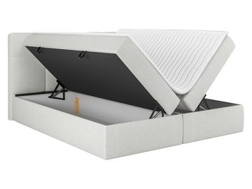 MIRJAN24 Boxspringbett Figaro (mit zwei Bettkästen), 140/160/180 cm, Bonellfederkernmatratze, Topper