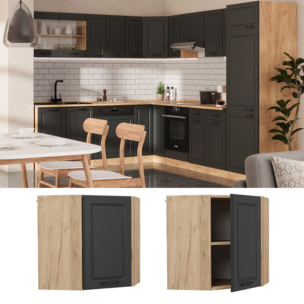 Vicco Eckhängeschrank R-Line, Anthrazit Landhaus/Goldkraft Eiche, günstig online kaufen