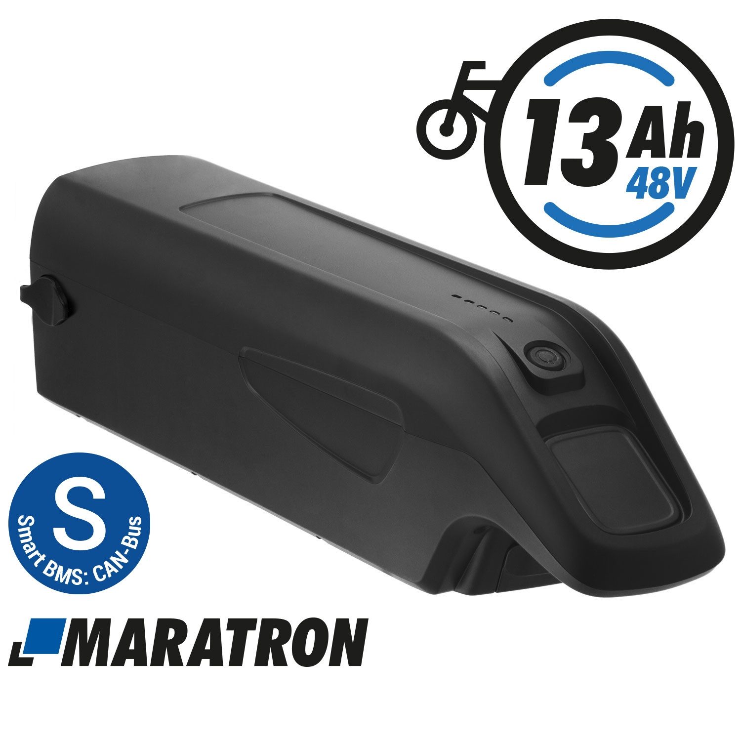 Maratron Ersatz- E-Bike Akku 12,8Ah (1 St), 48V CAN-BUS für AEG Downtube E-Bikes von u.a. Prophete - 12