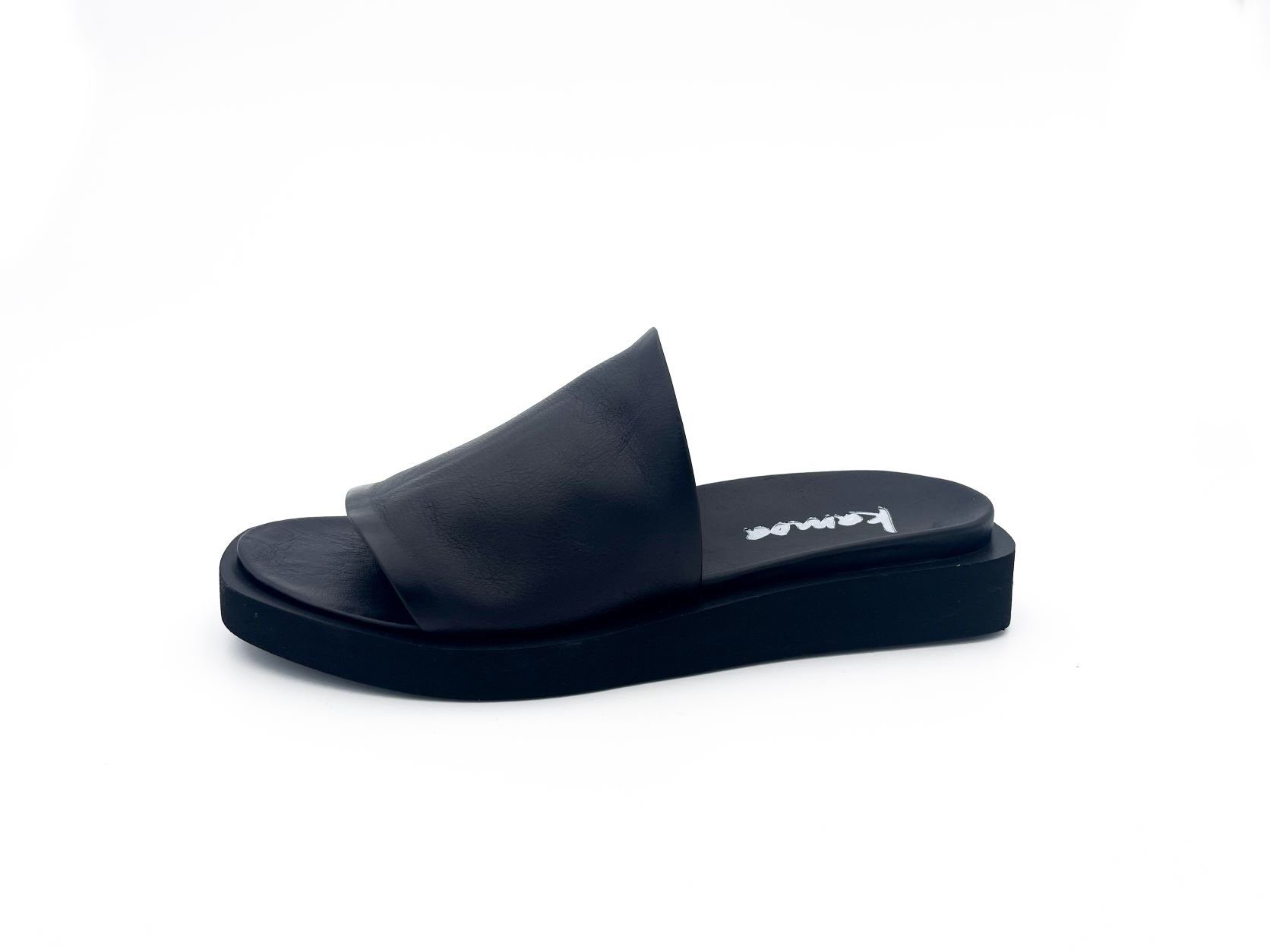 flach Kamoa Luan black Sandalen Leder Sandale