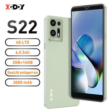 XGODY S22 4G Android9.0 Quad Core Dual SIM(LTE+WCDMA+GSM) Smartphone (15,00 cm/6 Zoll, 16 GB Speicherplatz, 5 MP Kamera, Bewegungs- und Gestensteuerung, Bluetooth aktiviert)