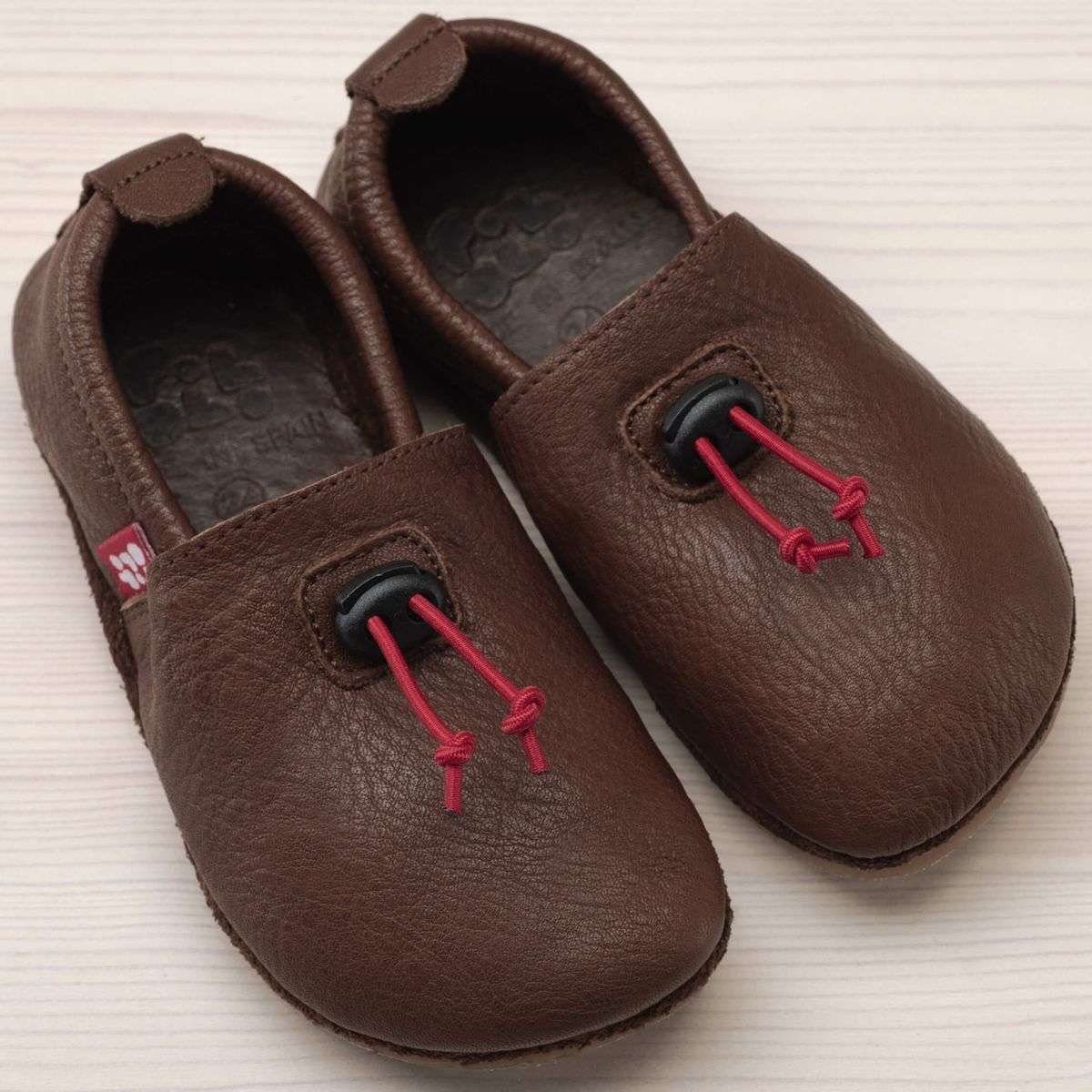 Dunkelbraun Kordel, Kinderschuhe, mit Hausschuh POLOLO Barfußschuh Unisex