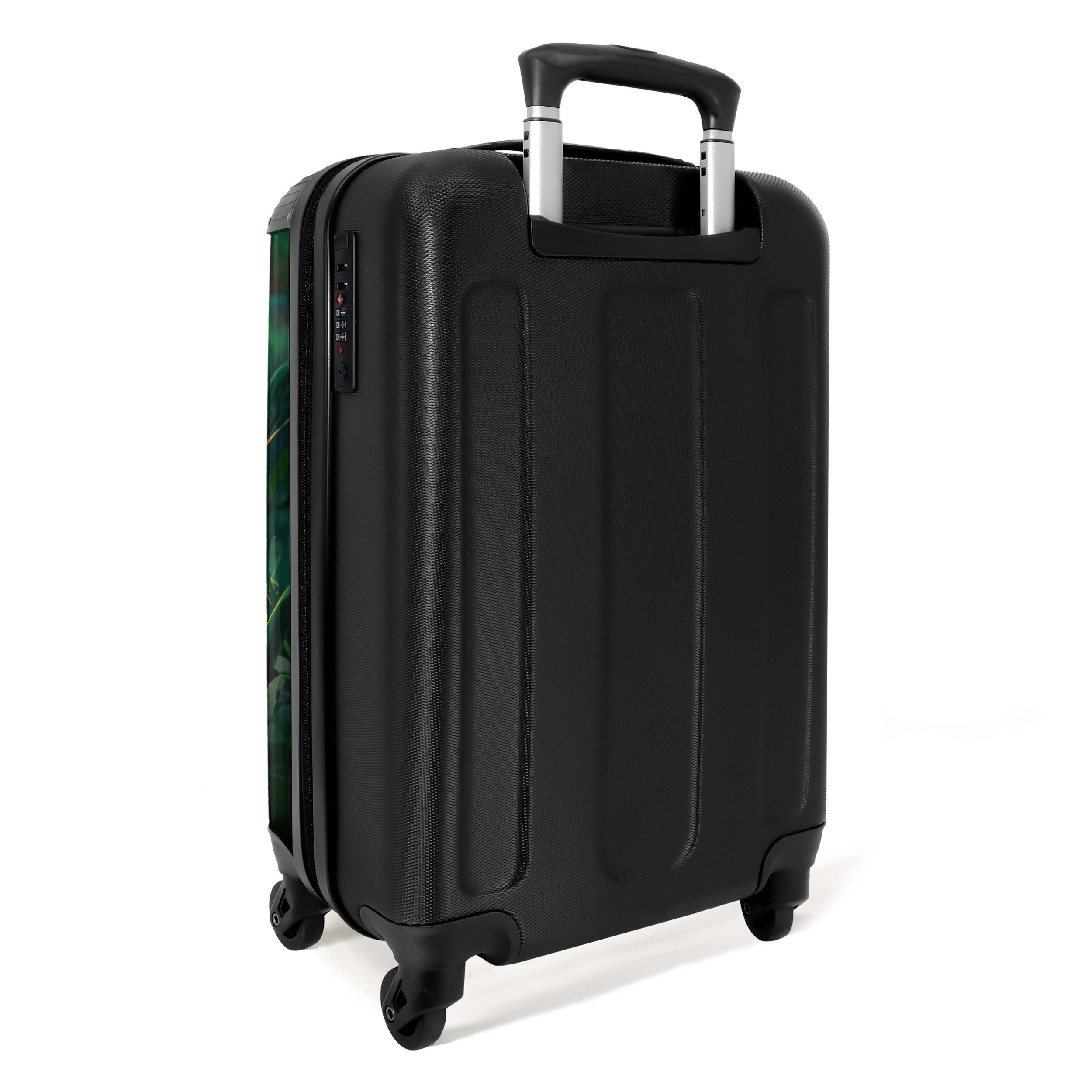 NoBoringSuitcases.com© Kinderkoffer Rotes Kätzchen in grüner Natur 55x35x20cm, 4 Rollen, Kinder Koffer Klein, Trolley Handgepäck, Reisekoffer