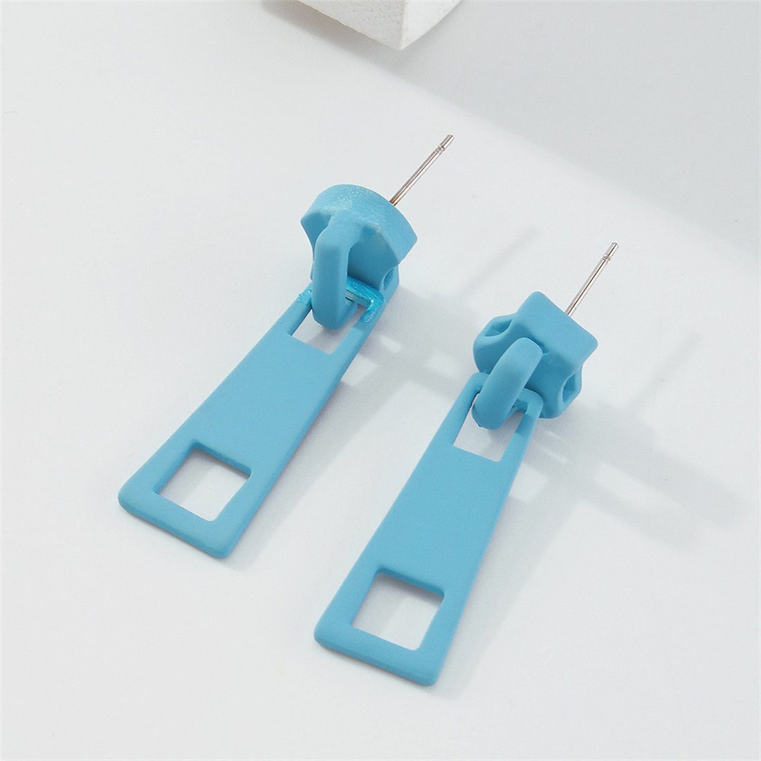 Ohrhänger ohrhänger (1-tlg) Reißverschluss Ohrstecker Ohrringe Einfach schmuck Paar YOOdy~ Blau damen