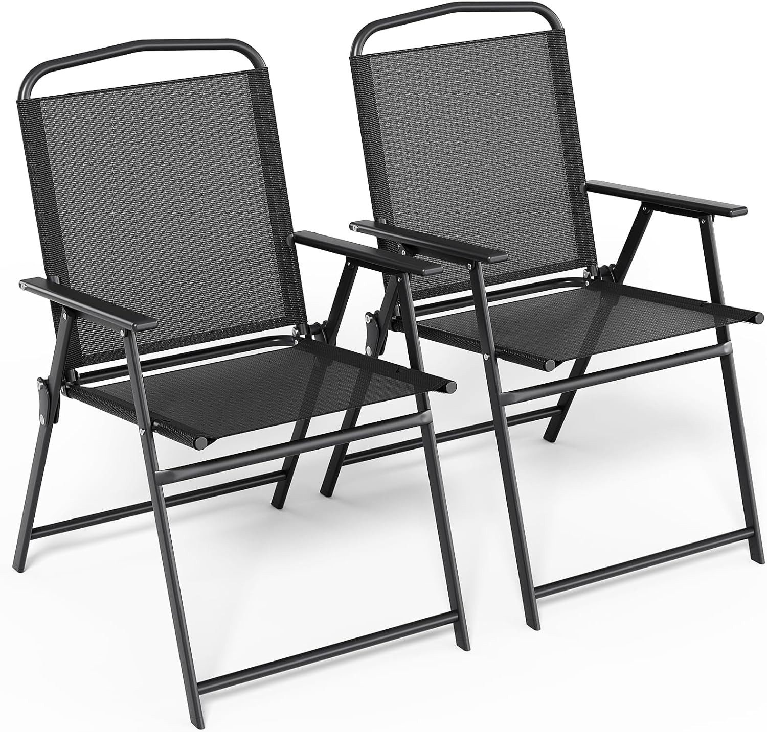 TLGREEN Klappstuhl 2/4-er Set Eisen-Gartenstuhl,Campingstuhl aus Texteline-Gewebe, (2 St), Bis 120kg,für Garten, Terrasse, Balkon und Camping