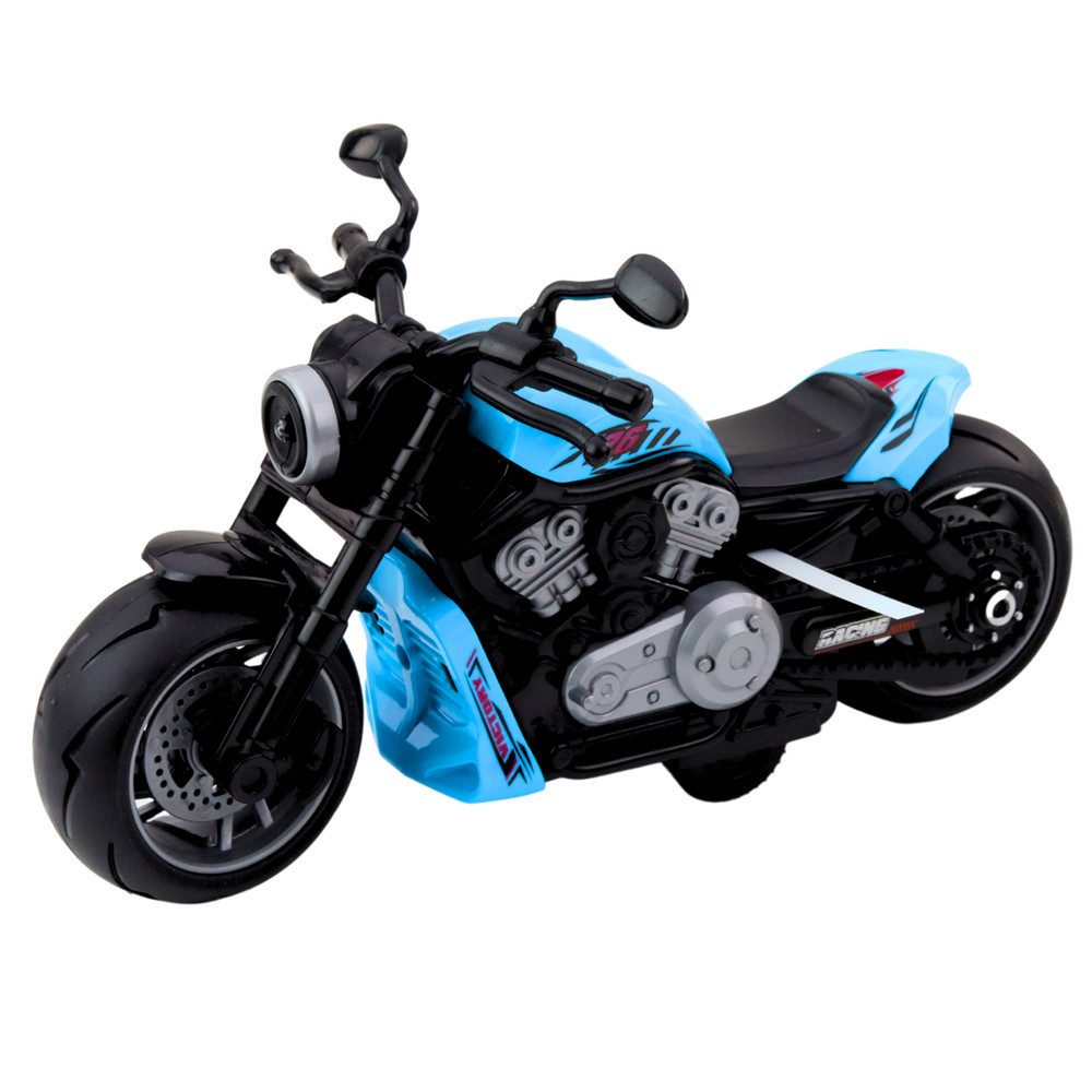 LEAN TOYS Spielzeug-Motorrad Motorradmodell Rennmaschine Spielfahrzeug, (Spar-Set, 1-tlg., 22,5x12,5x11 cm robust), Licht- & Soundeffekte, Batterien enthalten