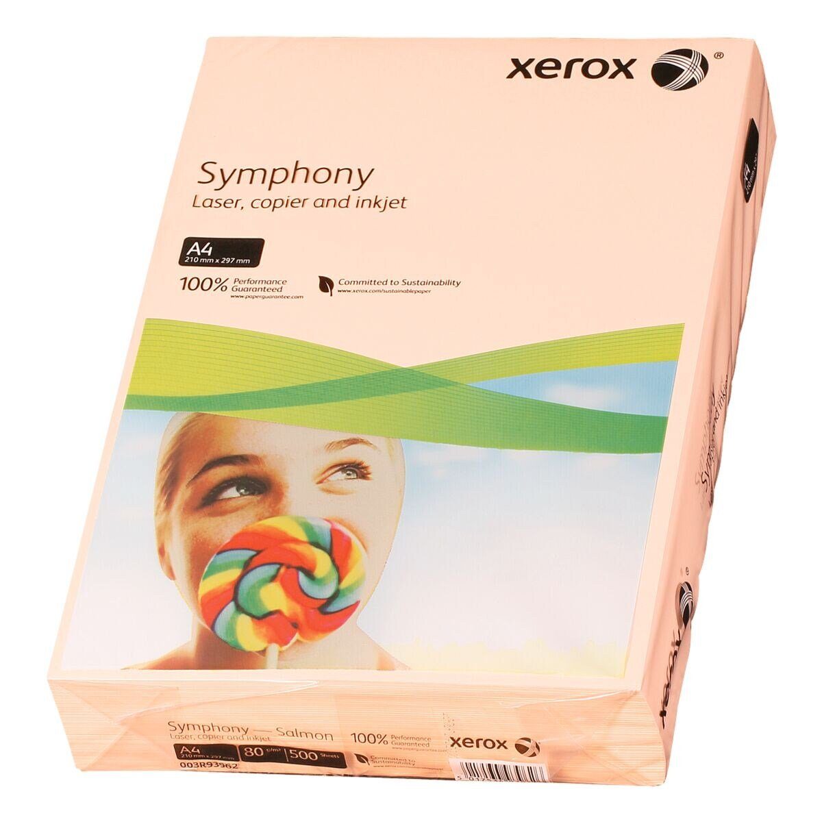Xerox Drucker- und Kopierpapier Symphony, Pastellfarben, Format DIN A4, 80 g/m², 500 Blatt lachs