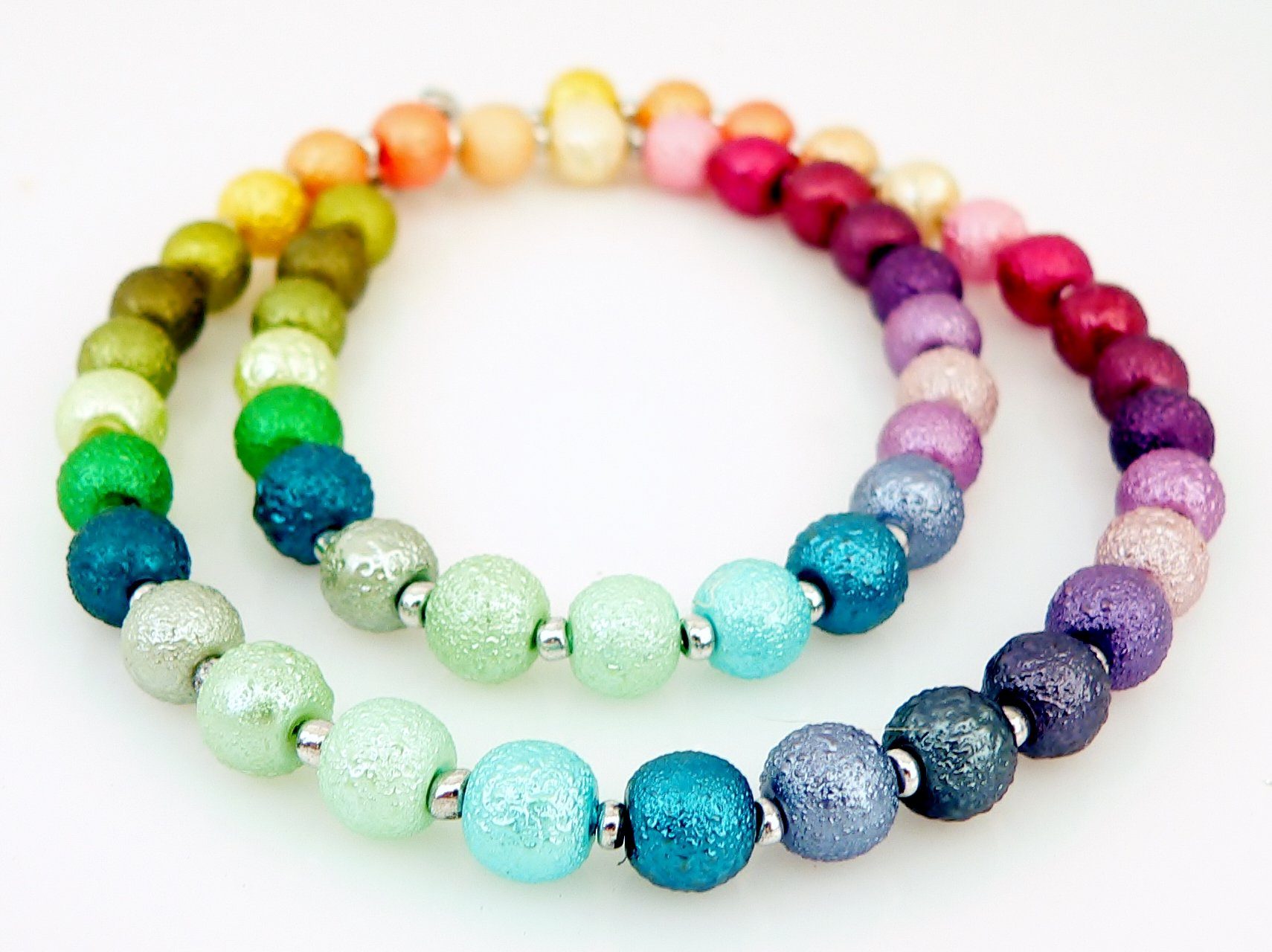 traumschmuck Collier 441h Collier Halskette Glasperlen Krepp mehrfarbig, bu günstig online kaufen