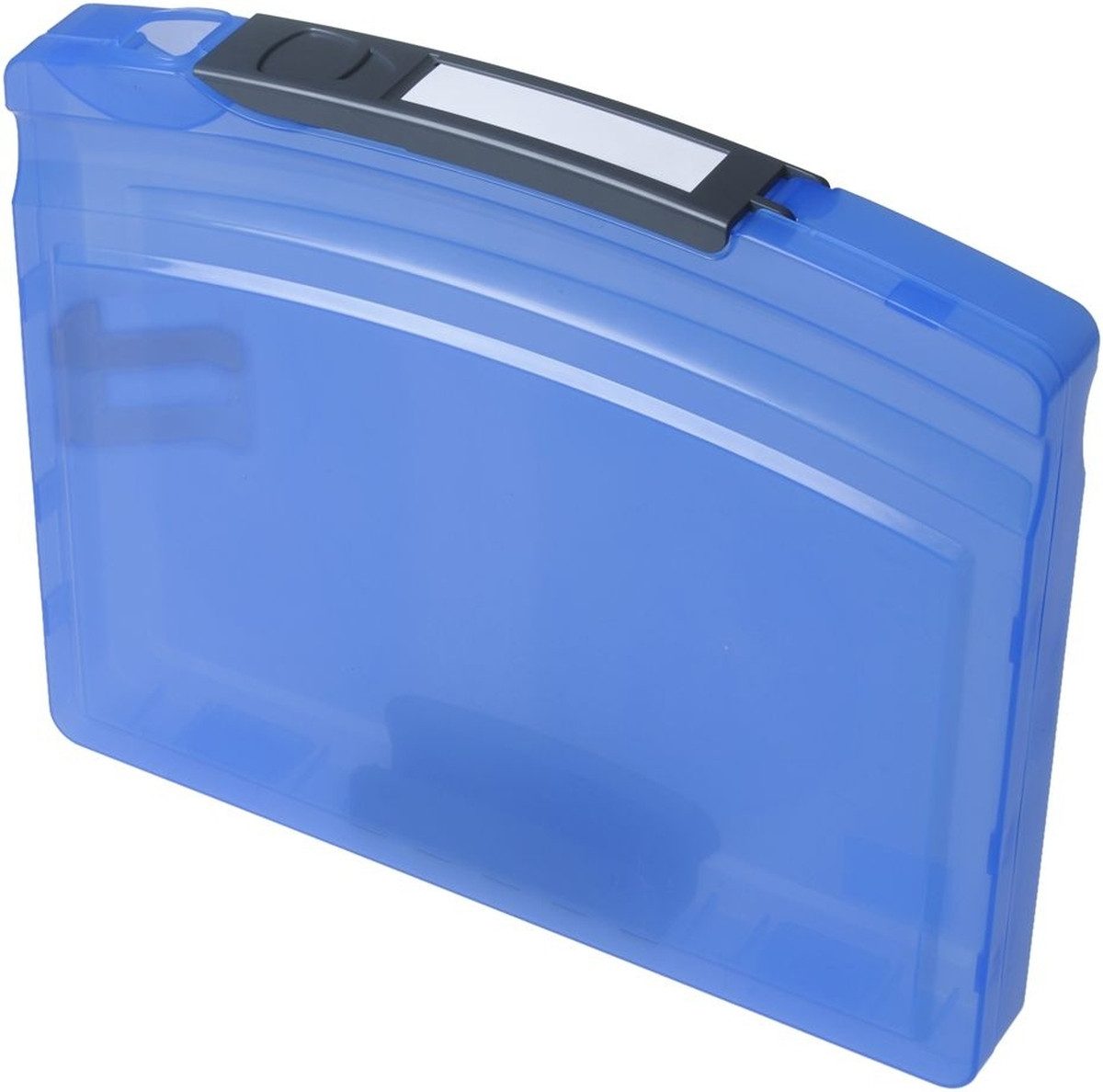Fächermappe Dokumentenbox 'go-case' A4 mit steckbarer Mechanik/Niederhalter blau .