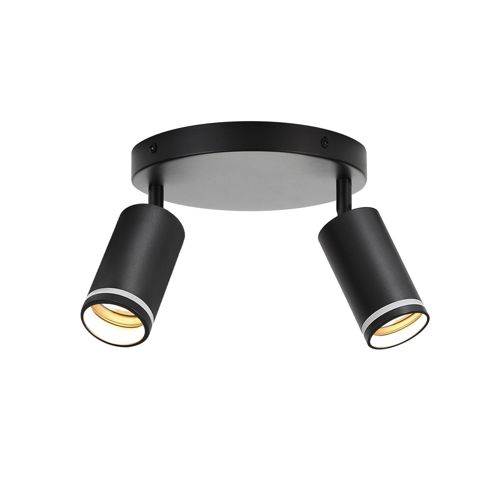 Nettlife Deckenstrahler Schwarz Schwenkbar Modern Wandstrahler Innen Metall Deckenlampe GU10, Schwenkbar 355°, ohne Leuchtmittel, für Flur Wohnzimmer Küche Schlafzimmer