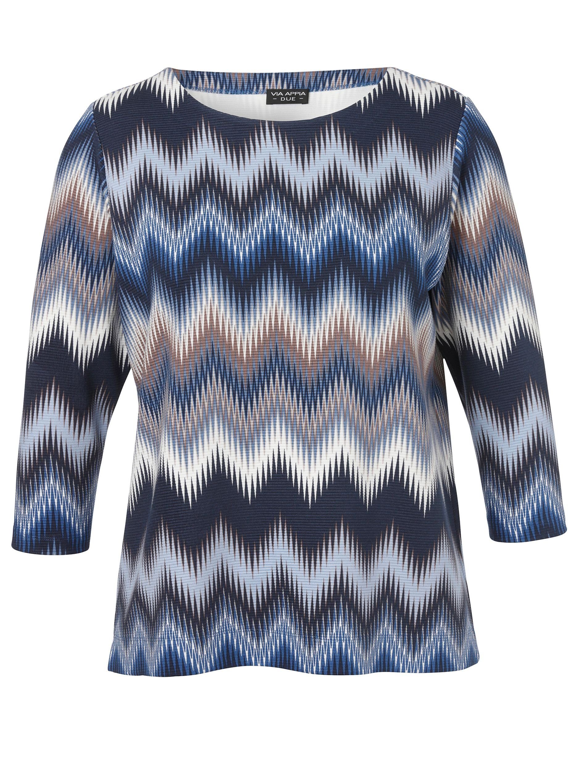 VIA APPIA DUE Kapuzenpullover Sweatshirt Rundhals 3/4 Arm Druck