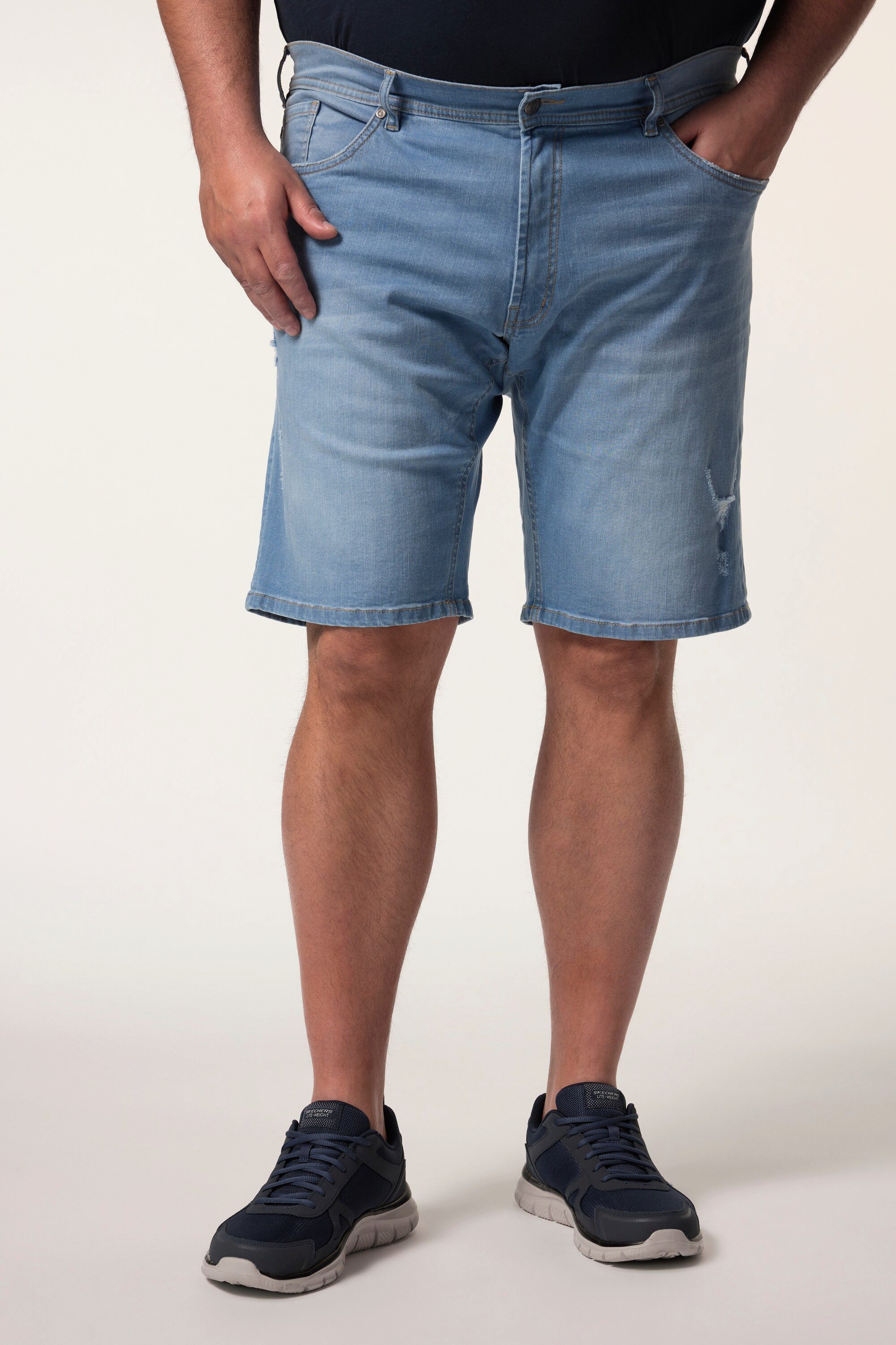 Men Plus Bermudas Jeans-Bermuda Denim Bauchfit Straight Fit 5-Pocket