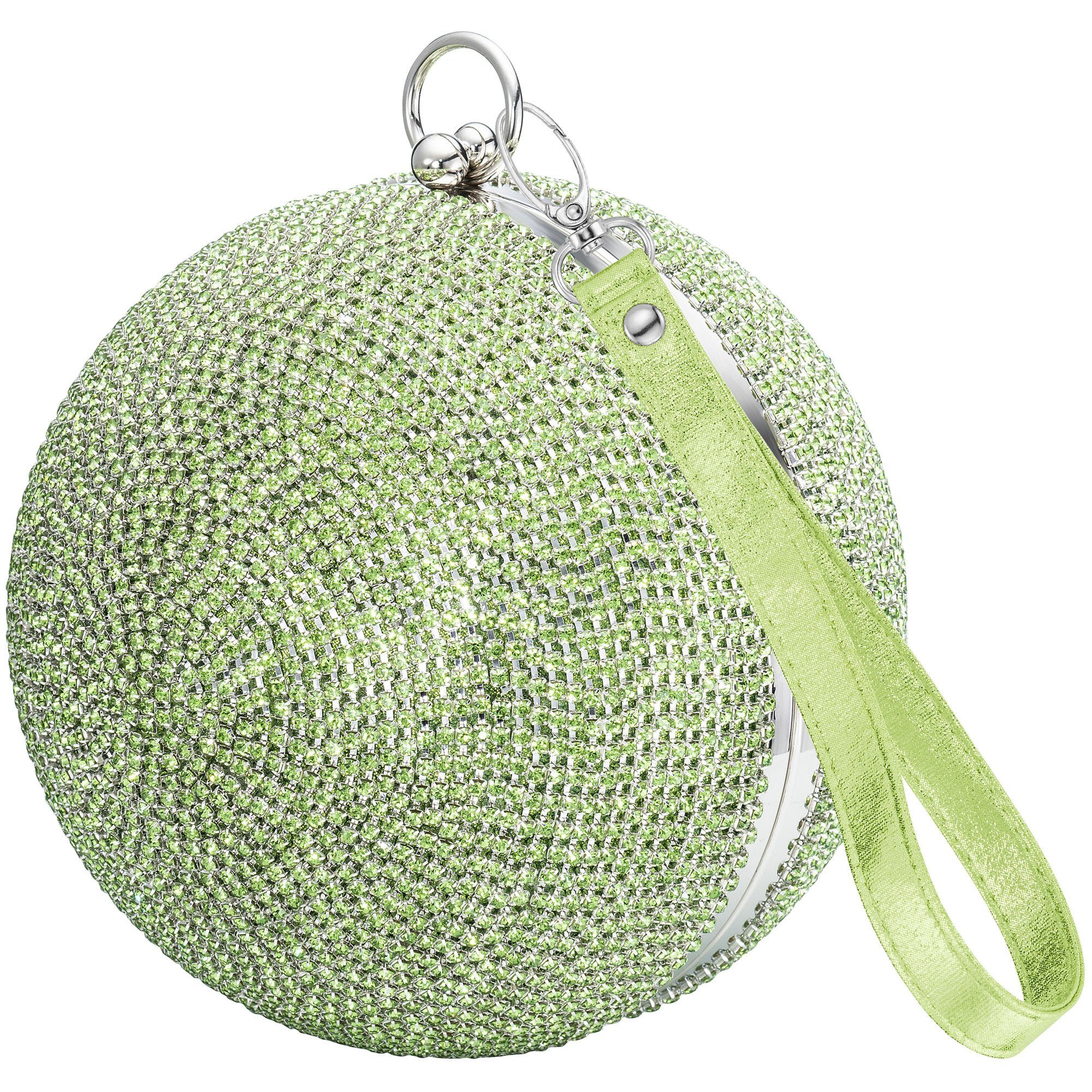Julie Julsen Abendtasche Metall mit Zirkonia grün