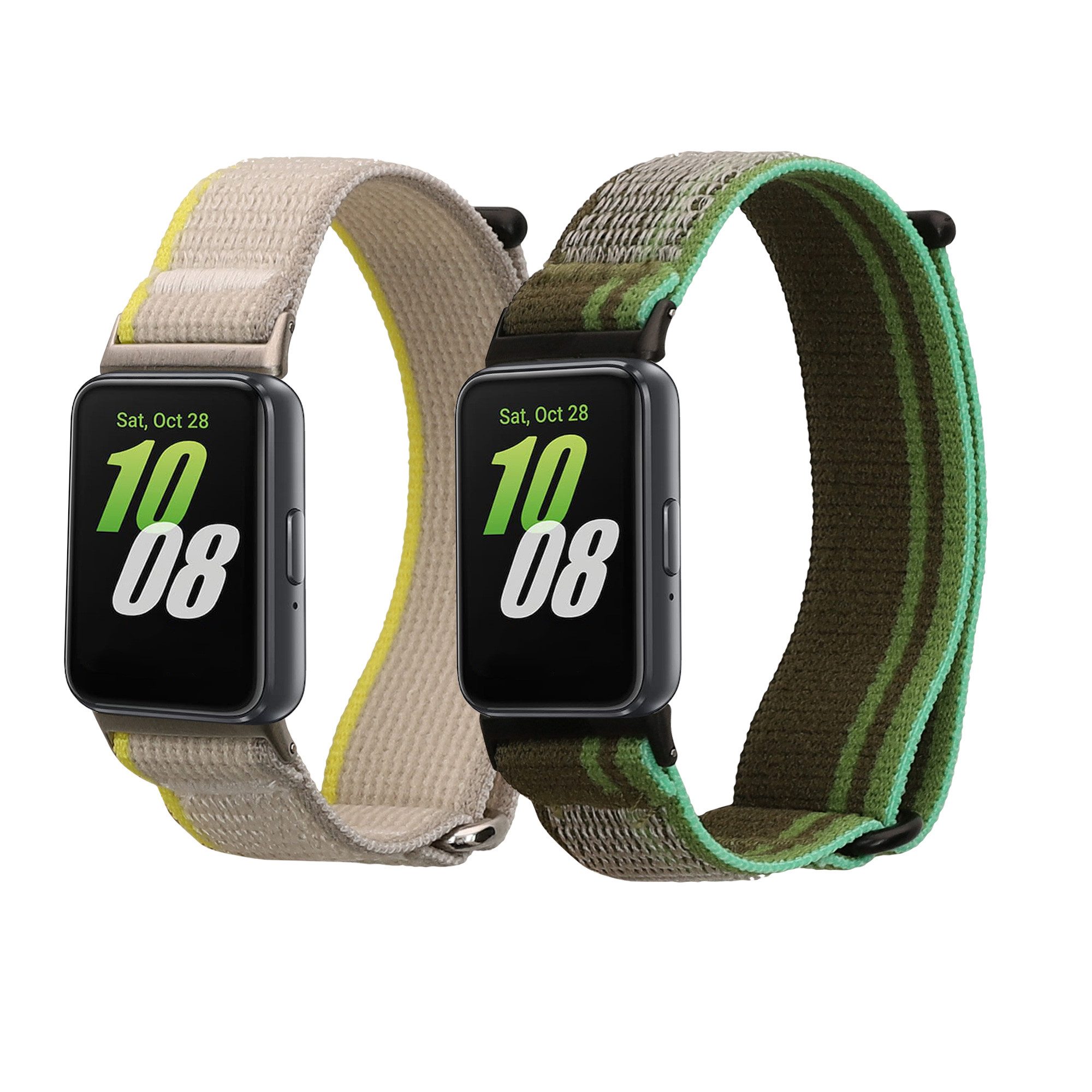 kwmobile Armband für Samsung Galaxy Fit 3 Smartwatch, 2-tlg., Nylon Fitnesstracker Sportarmband Band - Innenmaße von 14 - 22 cm