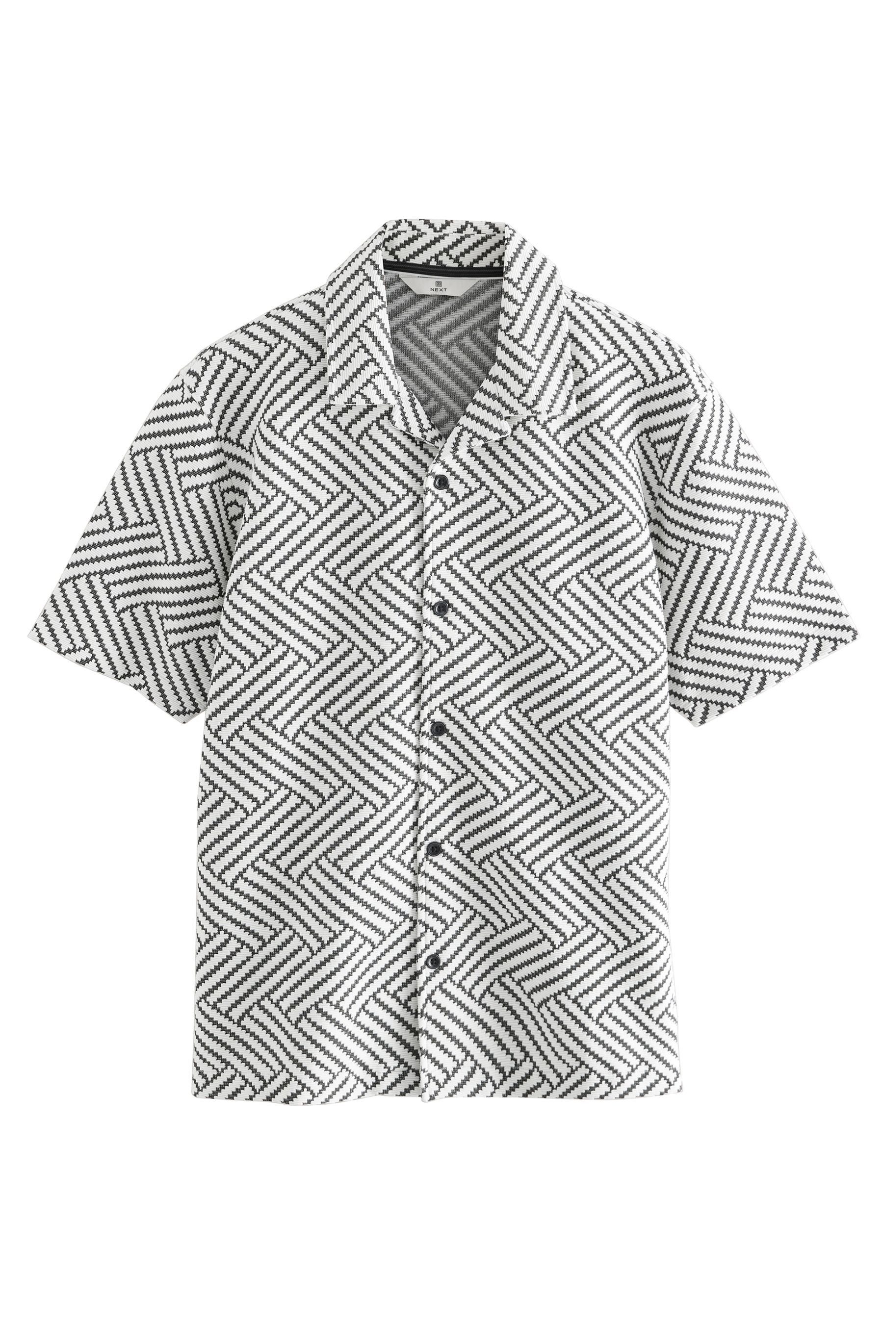 Next Kurzarmhemd Hemd aus strukturiertem Jersey günstig online kaufen