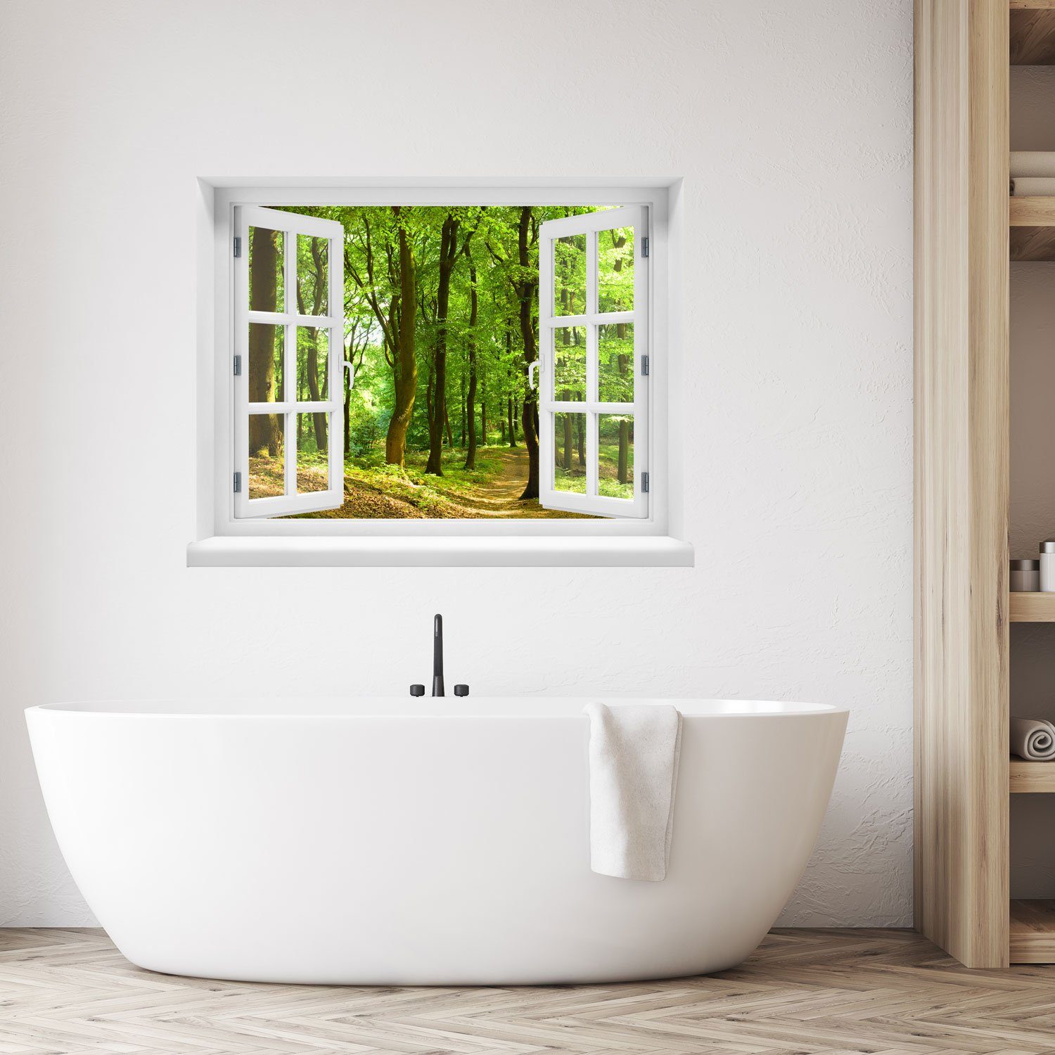 WallSpirit Wandsticker "Fensterblick mit Aussicht", Selbstklebend, rückstandslos abziehbar – Bild 4 von 5