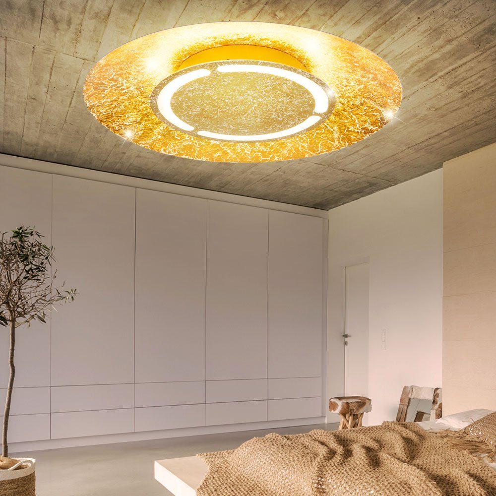LED Deckenleuchte Dimmbar Wohn Schlaf Flur Zimmer Beleuchtung Gold Farben Lampen 