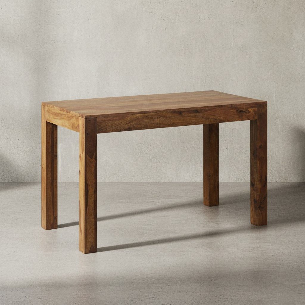 KADIMA DESIGN Esstisch Massivholz Tisch, Handgefertigt, Esszimmertisch - Hell/Dunkel Holz (Handgefertigt, Massivholz, Klarlackversiegelt, Natürliche Maserung), Klarlack-Versiegelung, Massive 8x8 cm Tischbeine, Naturmaserung
