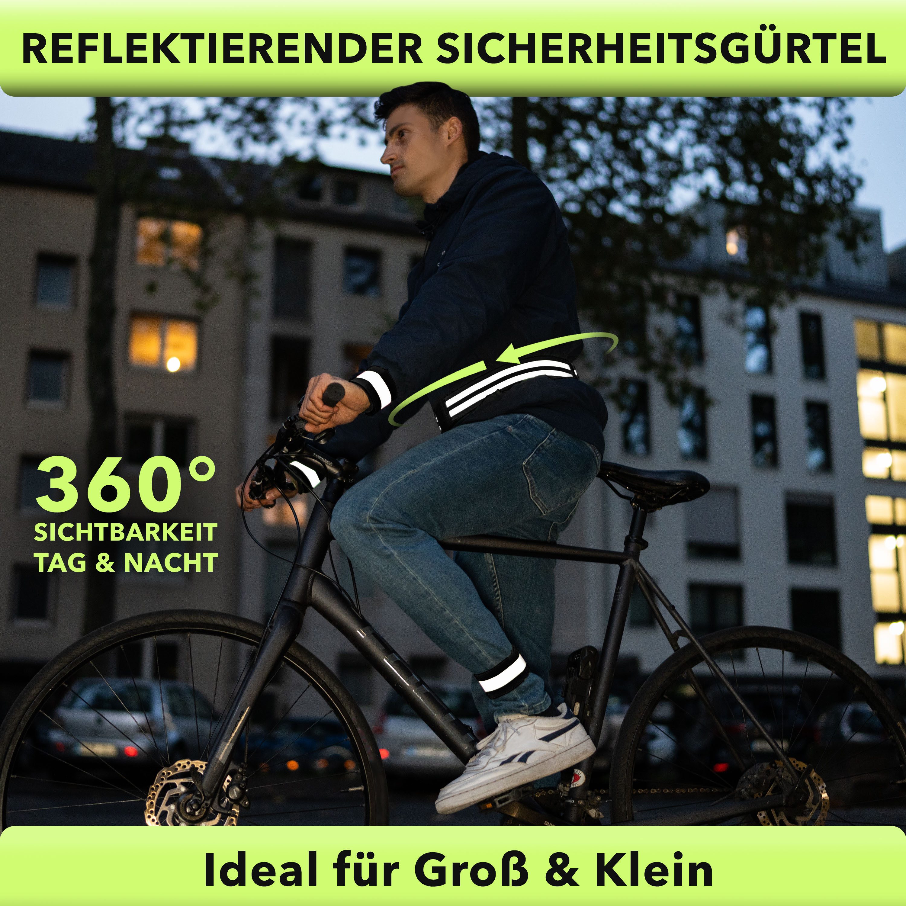 AVANA Hüftgürtel Reflektor Gürtel Reflektorgurt Reflektierender Sicherheitsgürtel Gurt (Reflexgurt) hohe Sichtbarkeit, Joggen, Fahrradfahren, Reflektorgürtel
