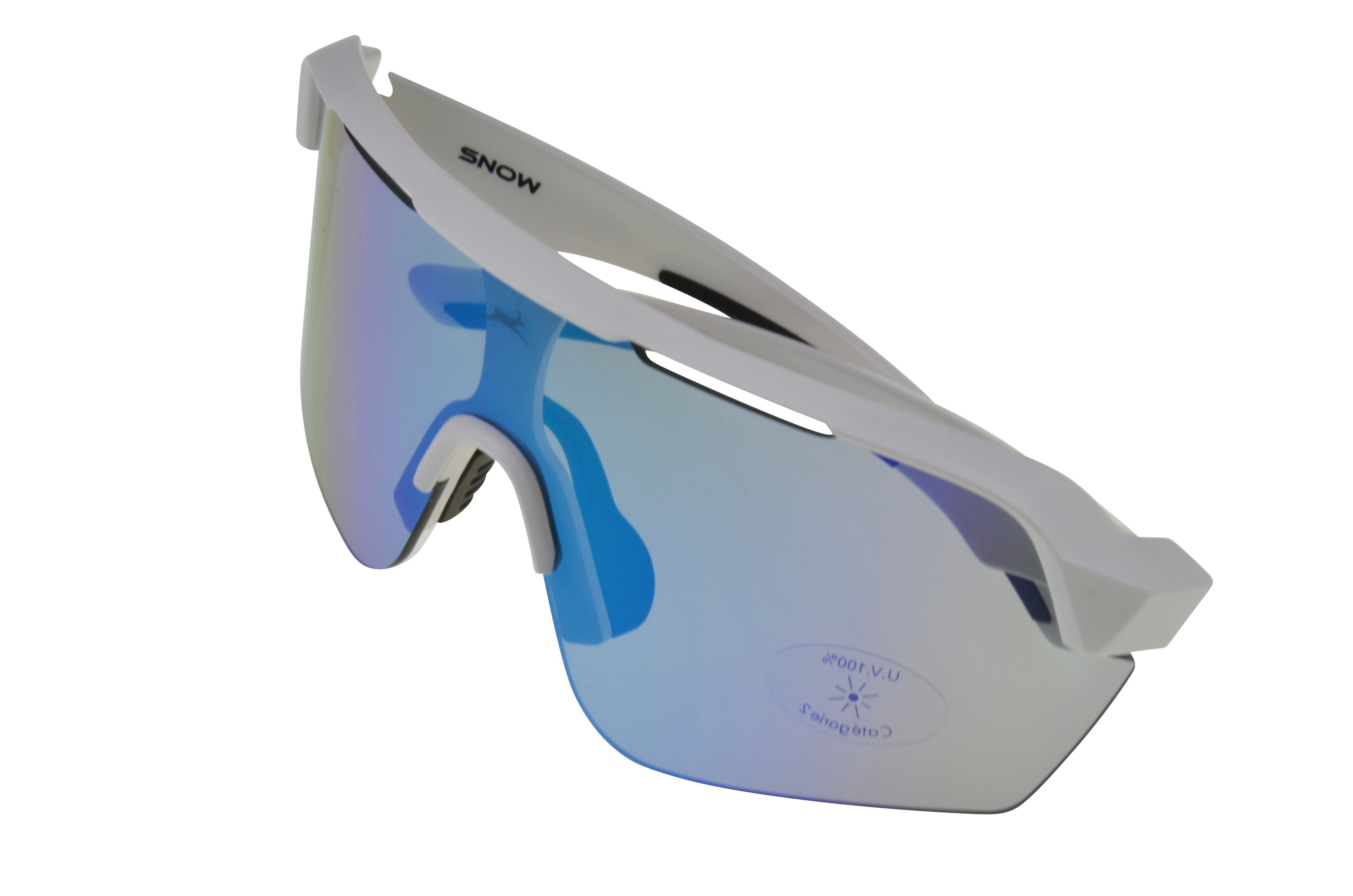 schwarz, mintgrün Scheibe, Damen pink, Sportbrille extra Skibrille WS7138 Fahrradbrille blau, Sonnenbrille weiß, Gamswild cat.2 große Unisex, Herren weiß