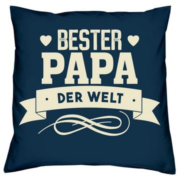 Dekokissen Kissen Bester Papa der Welt & Sprüche Socken Sleep, Geschenkidee Weihnachtsgeschenk