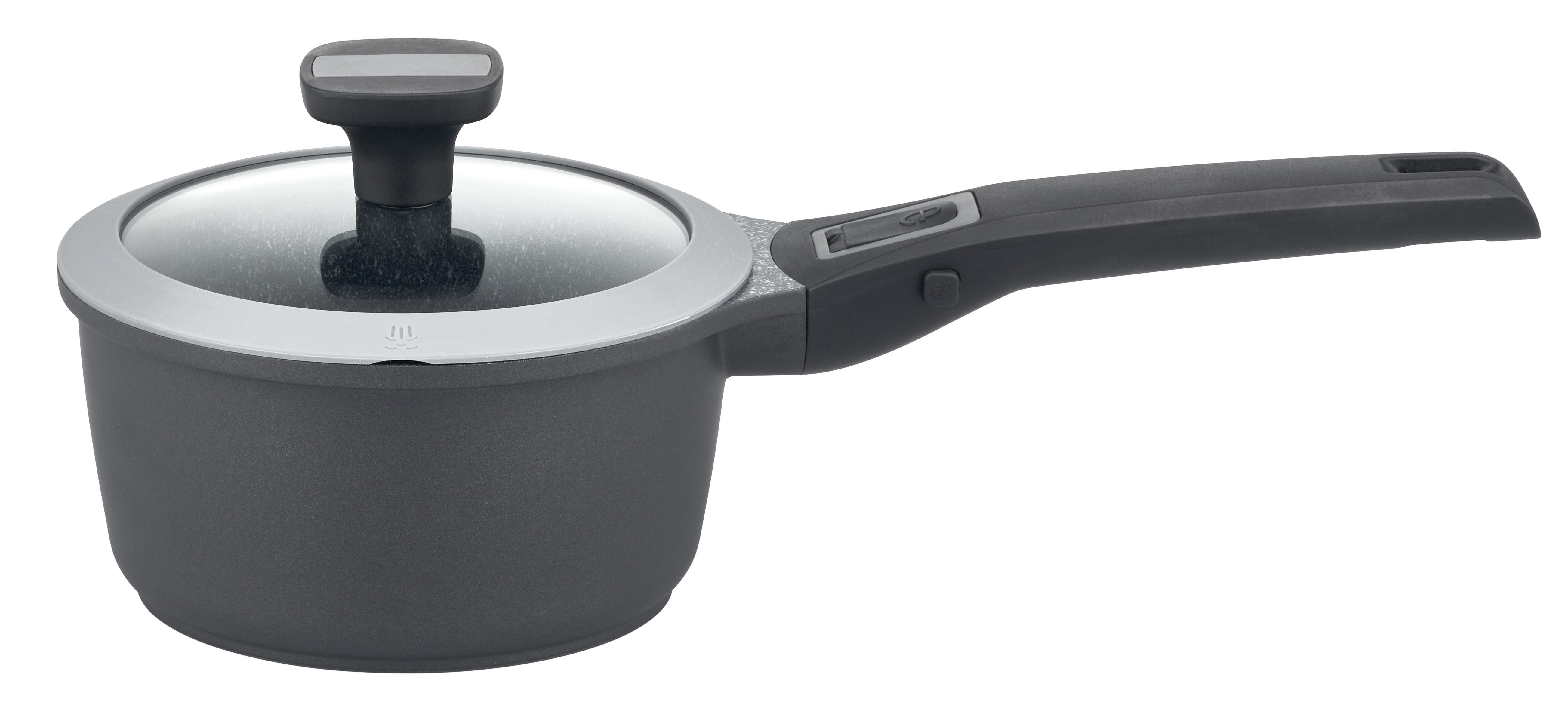 GSW Kasserolle Easy Click, Aluminiumguss (1-tlg), Ø 16 cm, abnehmbarer Griff, Induktion