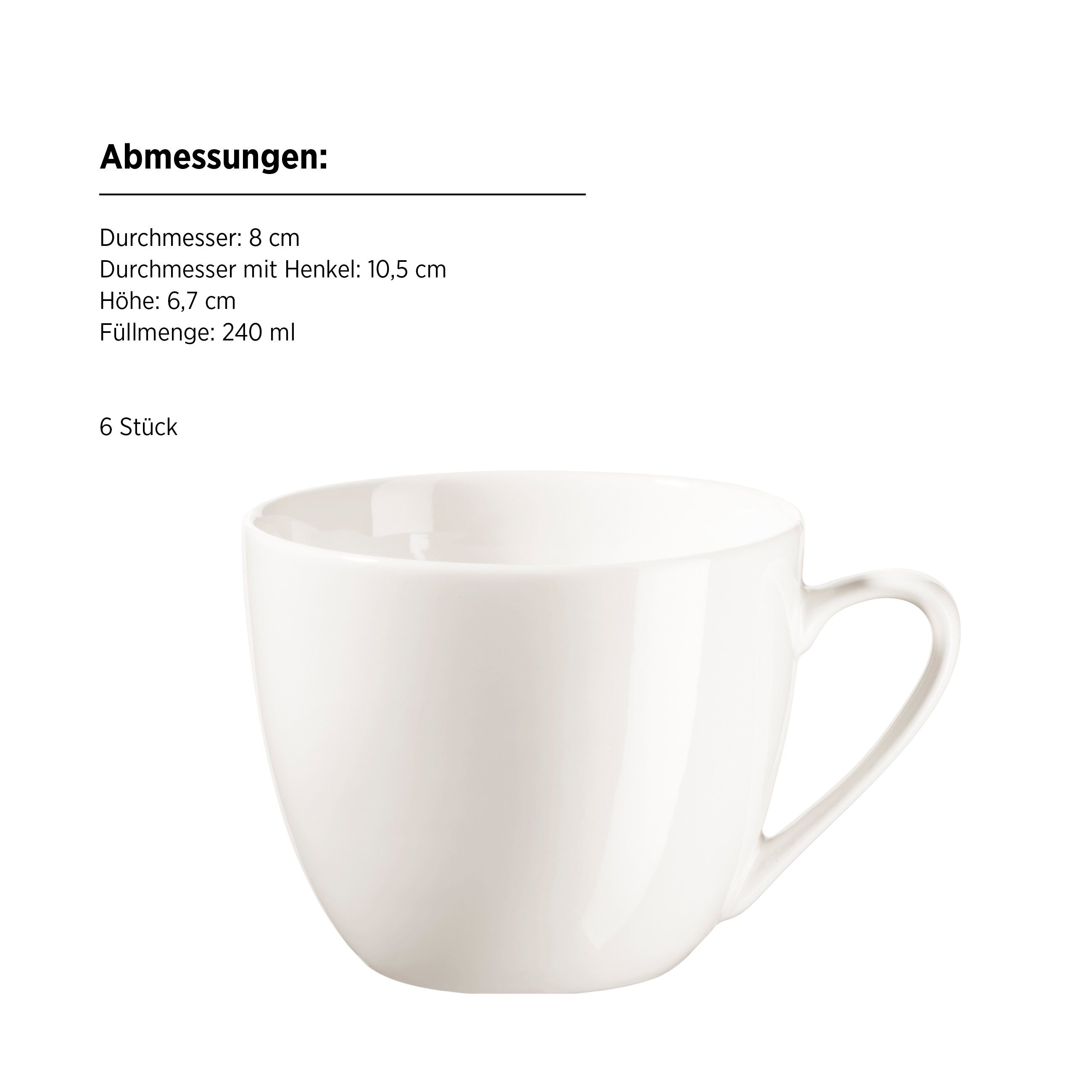 MÄSER Kaffeeservice Belmira (18-tlg), 6 Personen, Porzellan
