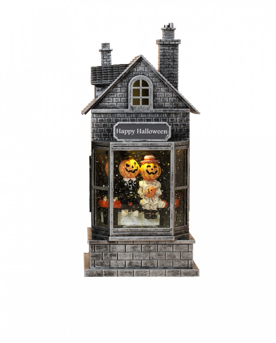 Horror-Shop Dekofigur Leuchtende Wasserlaterne mit Kürbis Paar 27cm