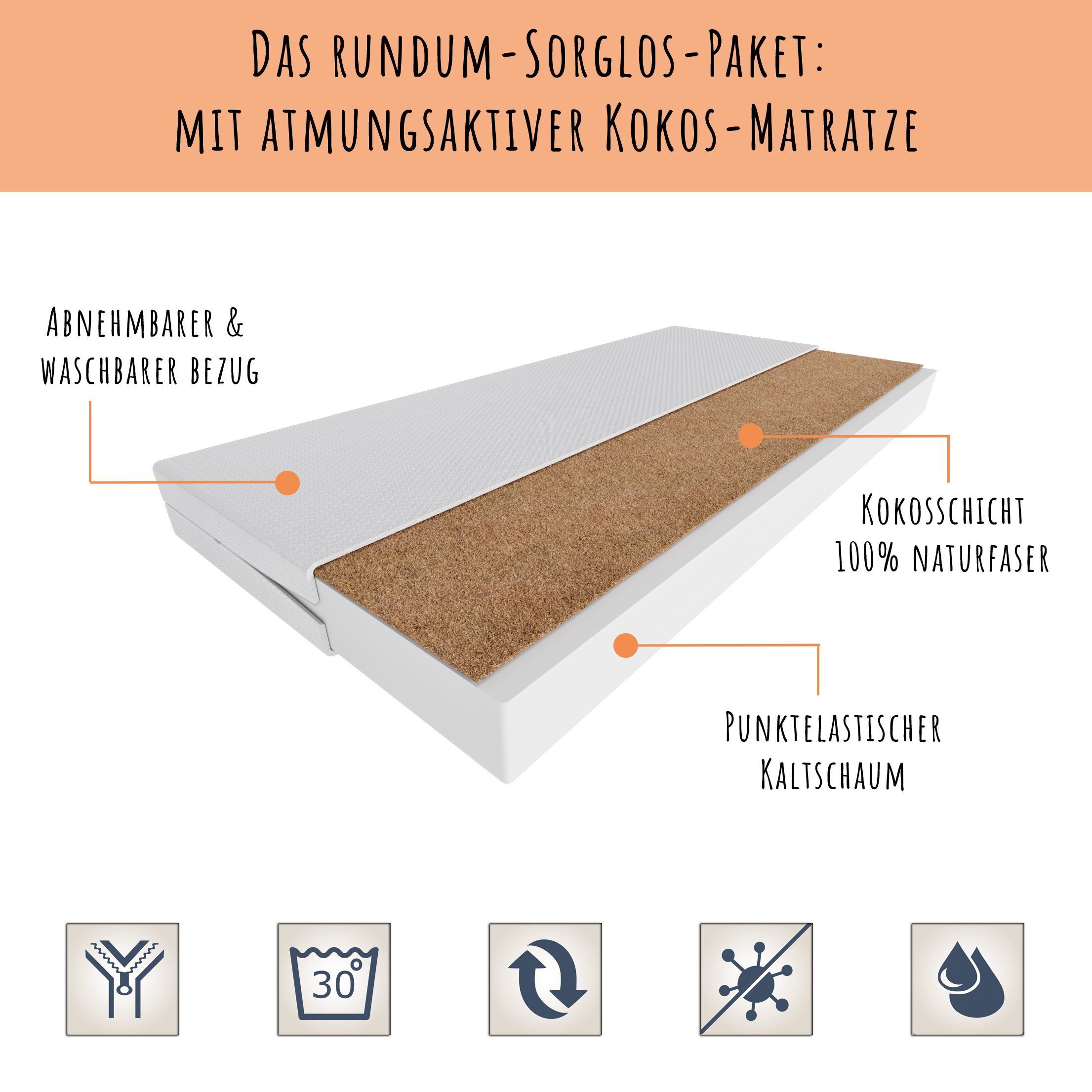 Kids Collective Kinderbett Jugendbett 80x160 80x180 cm mit Matratze, Schublade & Rausfallschutz, Komplettbett, 160 x 80 cm, mit punktelastischer Matratze – Bild 5 von 5