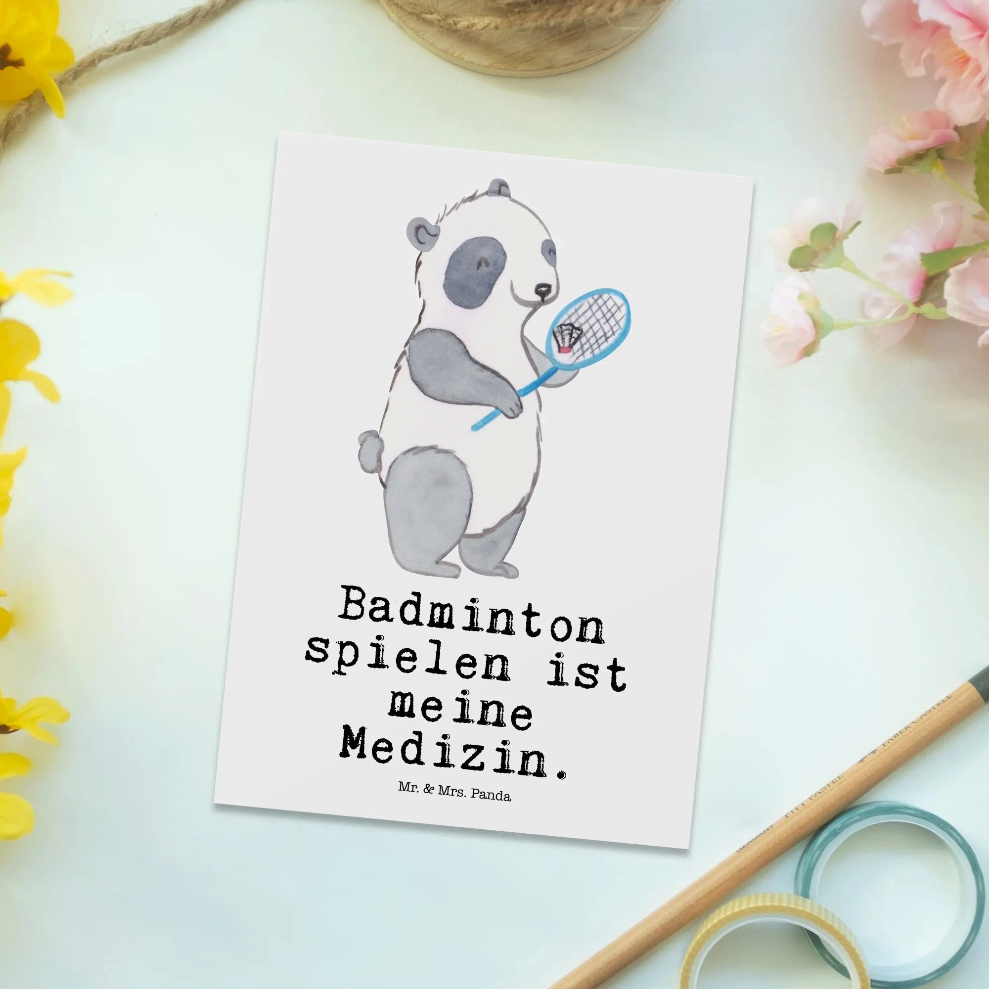 Thumbnail - Mr. & Mrs. Panda Postkarte, Liebevolles Design