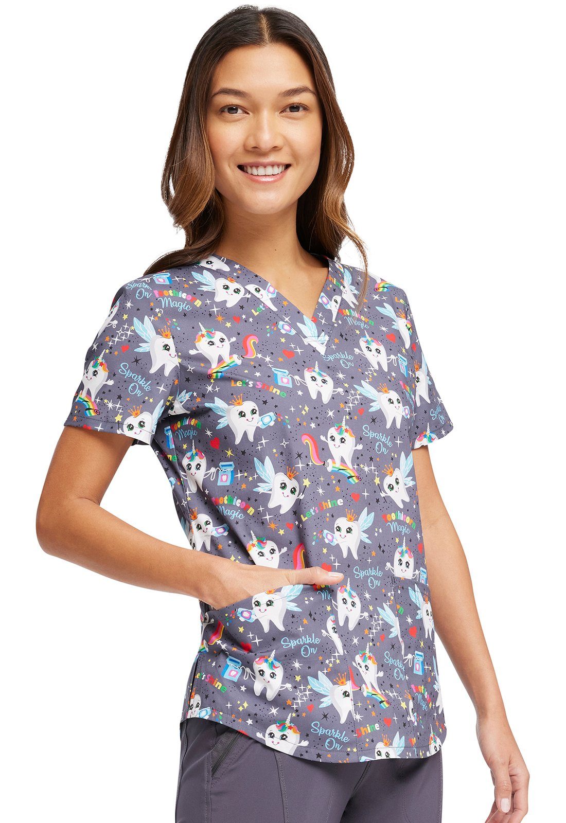 Cherokee Funktionsbluse Bunt bedruckter Damen Kasack "Toothicorn Magic" Kasack mit Motiv