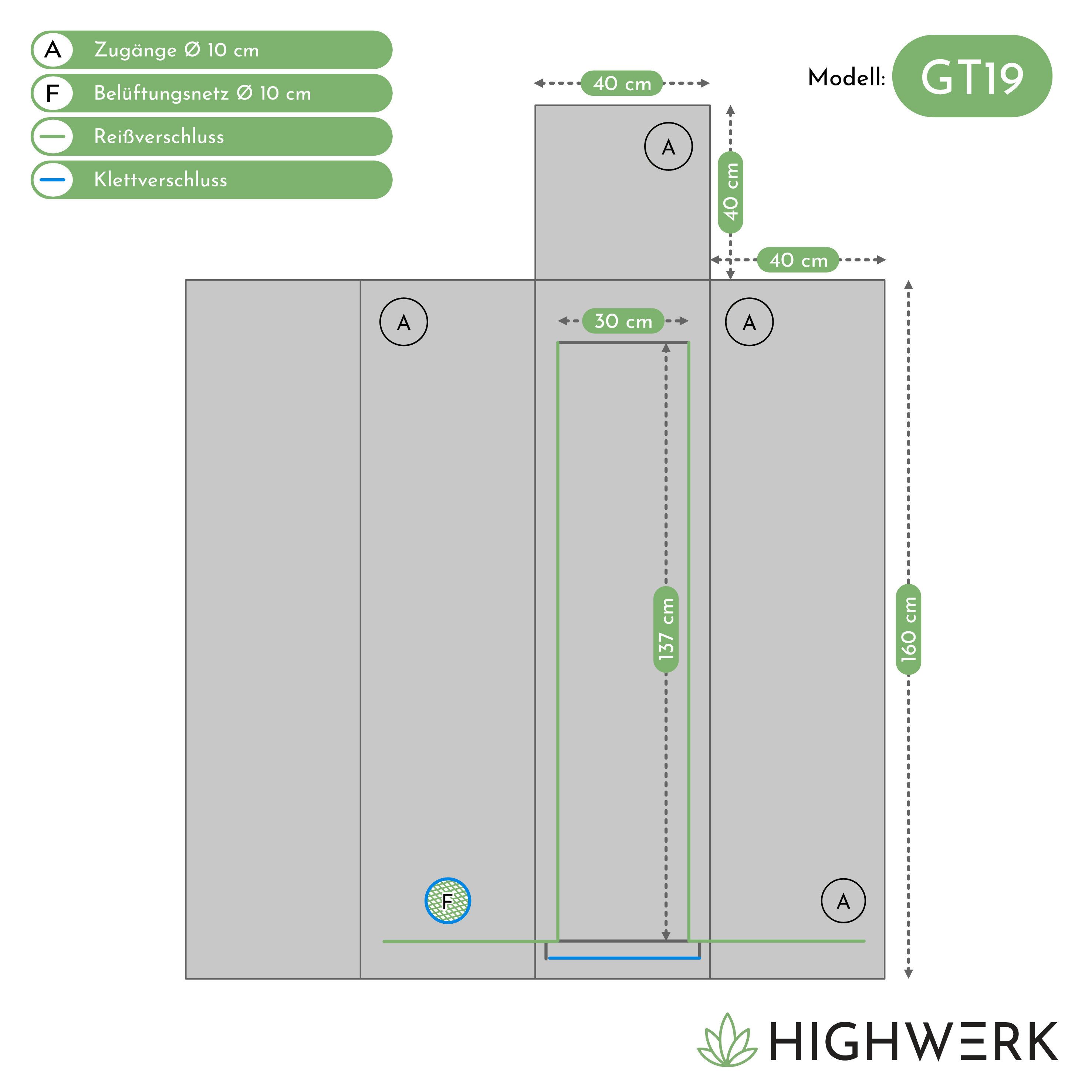 HIGHWERK Gewächshaus HIGHWERK Growzelt 40 x günstig online kaufen