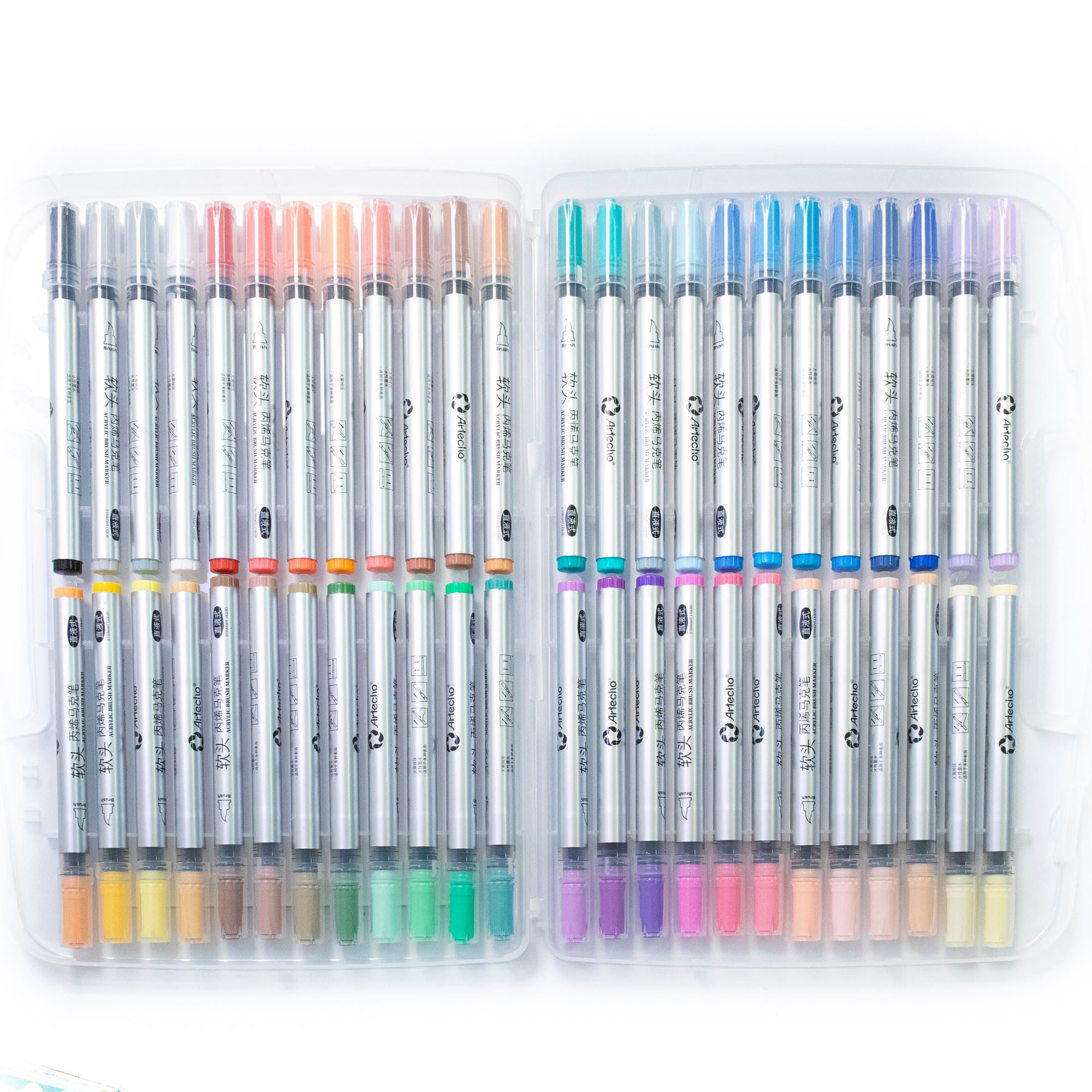 Artecho Marker Acrylstifte Set – 24 / 48 Farben, Direktflüssig & Wasserfest, (Acrylmarker), Acrylmalstifte für Stein, Holz, Leinwand, Glas, DIY & Kunstprojekte