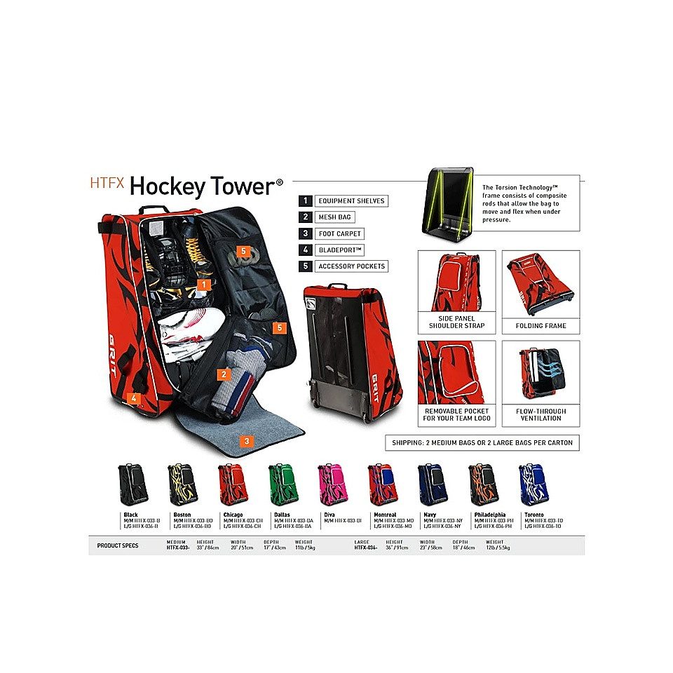 GRIT Hockeytasche Tasche Grit HTFX Hockey Tower Senior 36 Zoll