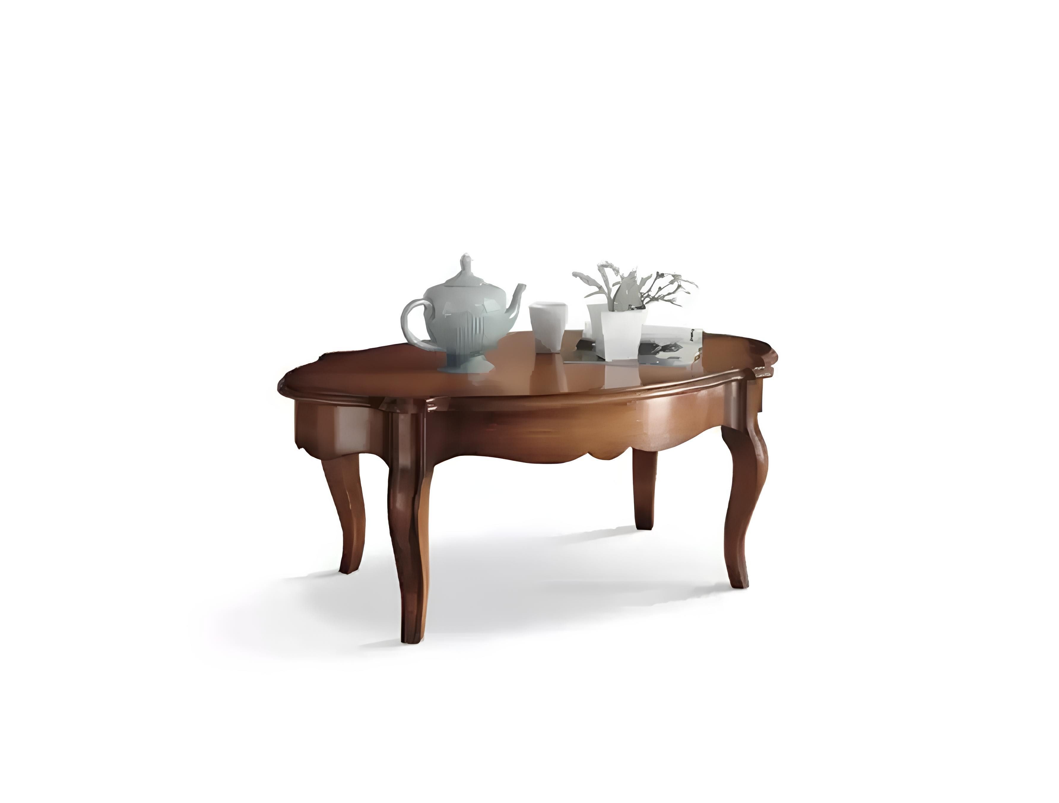 Xlmoebel Couchtisch Italienischer Holz-Couchtisch oval mit elegantem Design (Packung, 1-St., Couchtisch), Hergestellt in Europa
