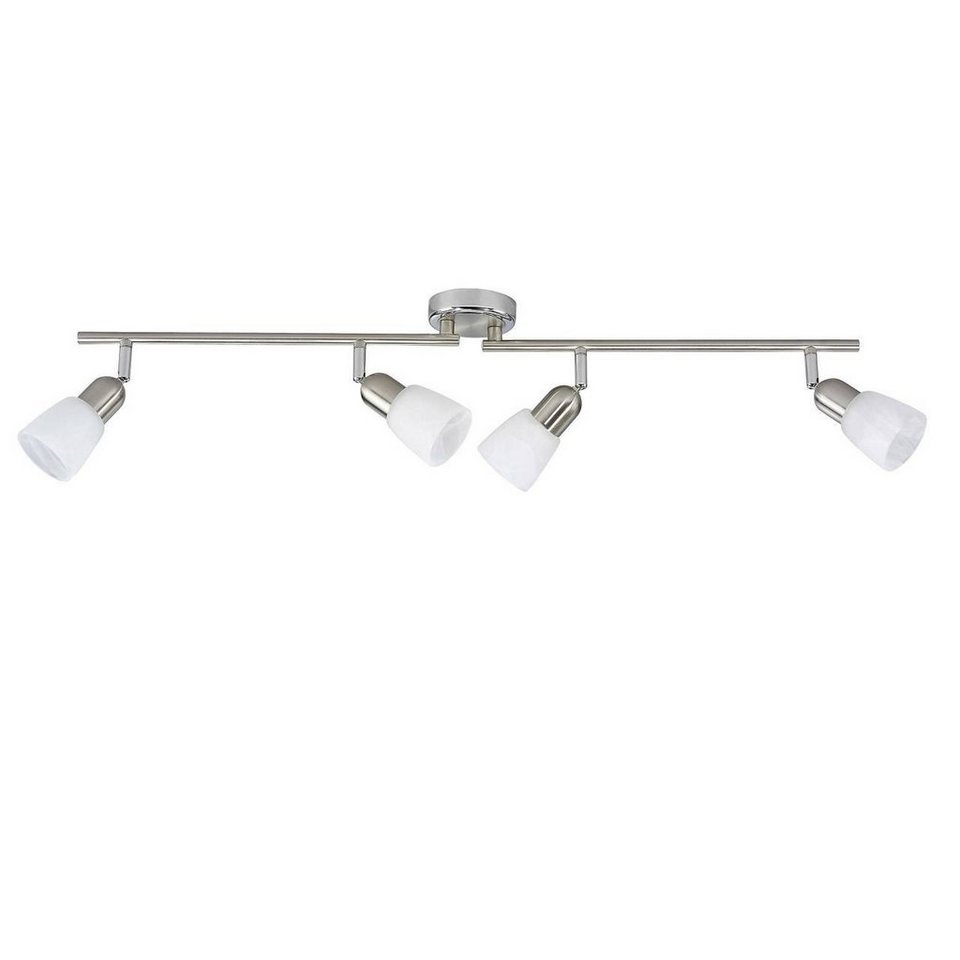 Brilliant Deckenleuchte Sofia, Lampe Sofia Spotrohr 4flg eisen/chrom/weiß  4x D45, E14, 40W, geeigne, Beleuchtung passend für jede Wohnung