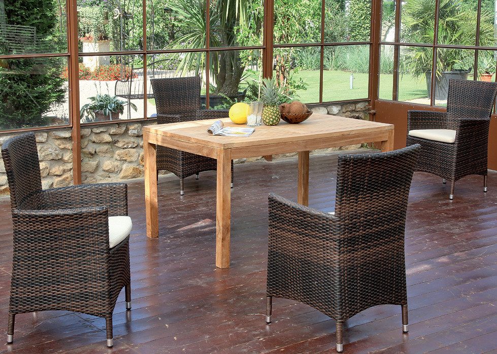 SonnenPartner Gartentisch Tisch Wellington160cm x 90cm Teakholz Gartentisch natur massiv