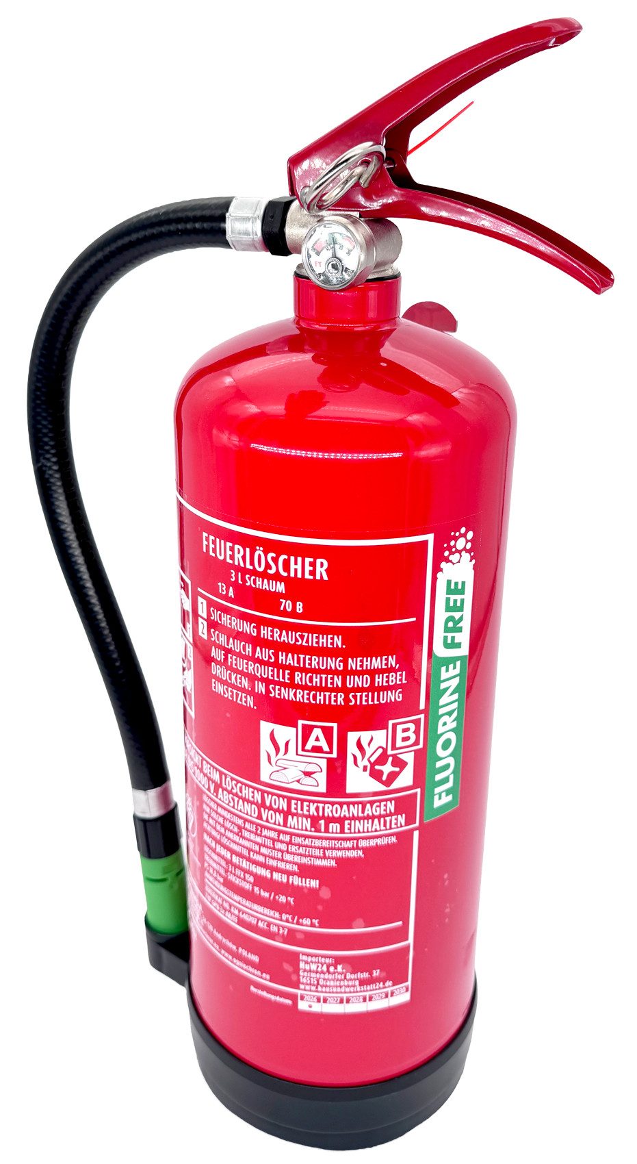 EXDINGER Schaum-Feuerlöscher Schaumlöscher fluorfrei GPN-3X-AB/FF 3l Dauerdrucklöscher 13A 70B, Dauerdruck, AB-Schaum, (2-St) Dauerdrucklöscher, fluorfrei