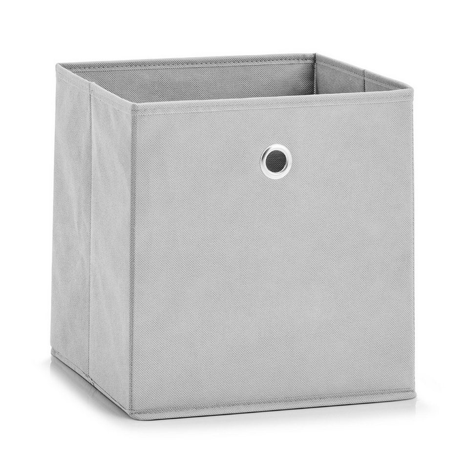Zeller Present Aufbewahrungskorb Aufbewahrungsbox, Vlies, hellgrau, 28 x 28  x 28 cm, Seiten- und Bodenverstärkungen aus Pappe sorgen für Stabilität