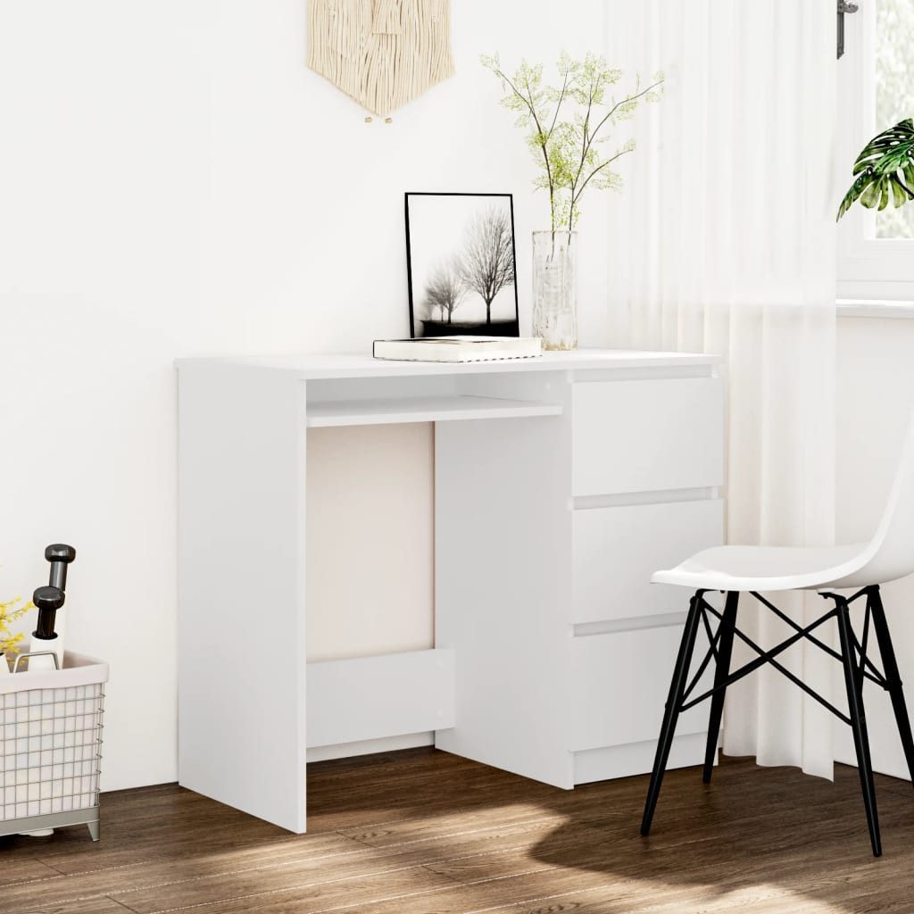 furnicato Schreibtisch Weiß 90x45x76 cm Holzwerkstoff günstig online kaufen
