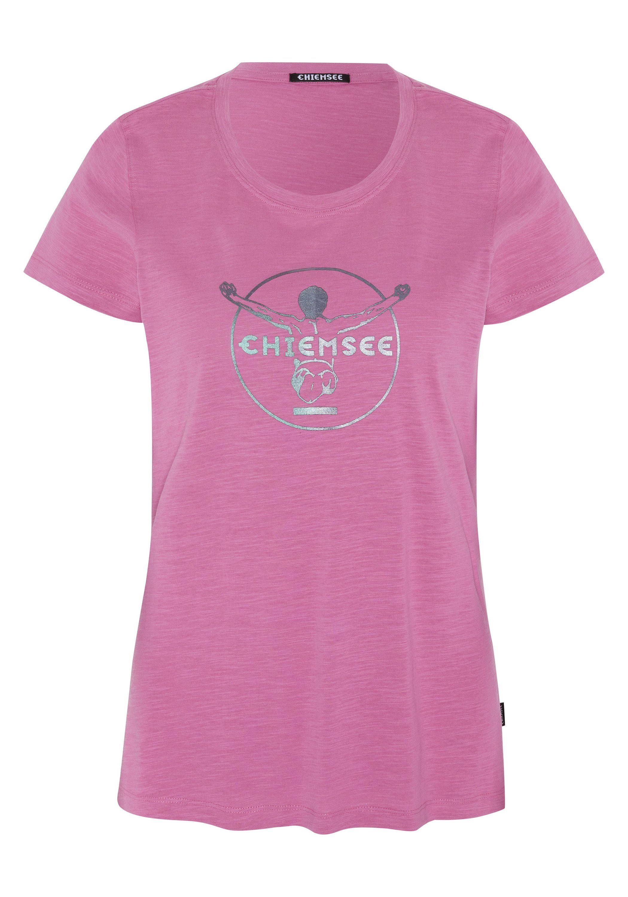 Chiemsee Print-Shirt T-Shirt mit Jumper-Frontprint 1 Super Pink