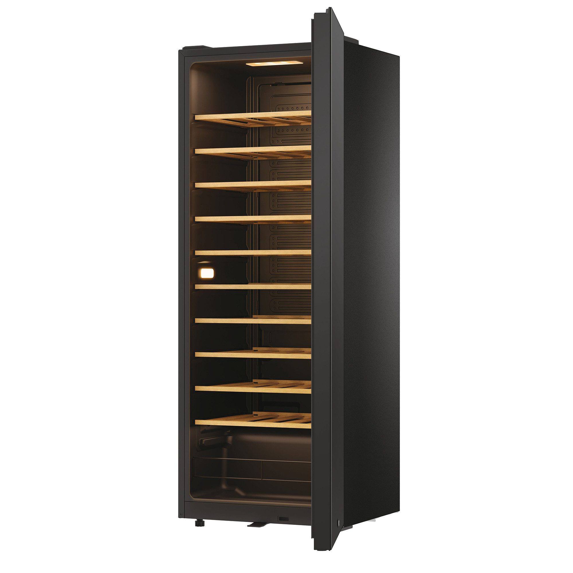 Haier Weinkühlschrank HWS58GGH1, für 58 Standardflaschen á 0,75l,58 Flaschen, Wifi/hOn App, Holzablagen, UV undurchlässig