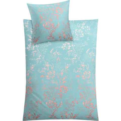 Bettwäsche Kate in Gr. 135x200 oder 155x220 cm, Kleine Wolke, Mako-Satin, 2 teilig, Bettwäsche aus Baumwolle, elegante Bettwäsche mit floralem Muster
