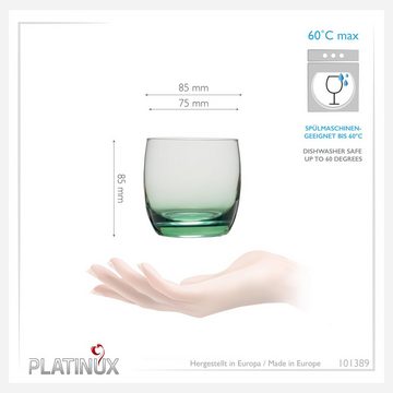 PLATINUX Glas Trinkgläser Ombré Effekt Grün, Glas, 200ml (max. 320ml) Set 6 Teilig Wassergläser Saftgläser
