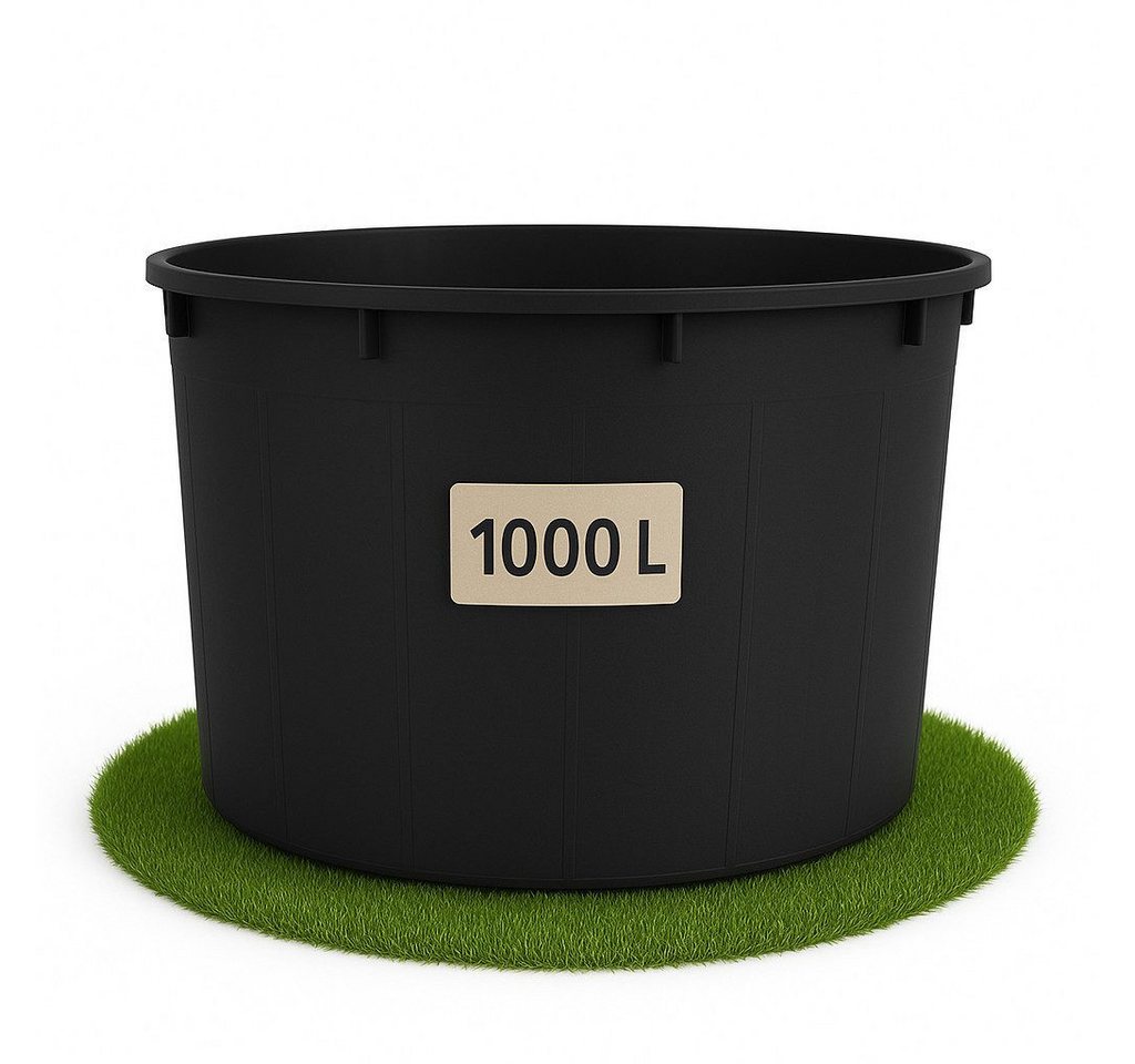 ONDIS24 Regentonne Regenfass XXL Regenwassertank aus schwarzem Kunststoff, 1000 l, Robust & UV-Beständig