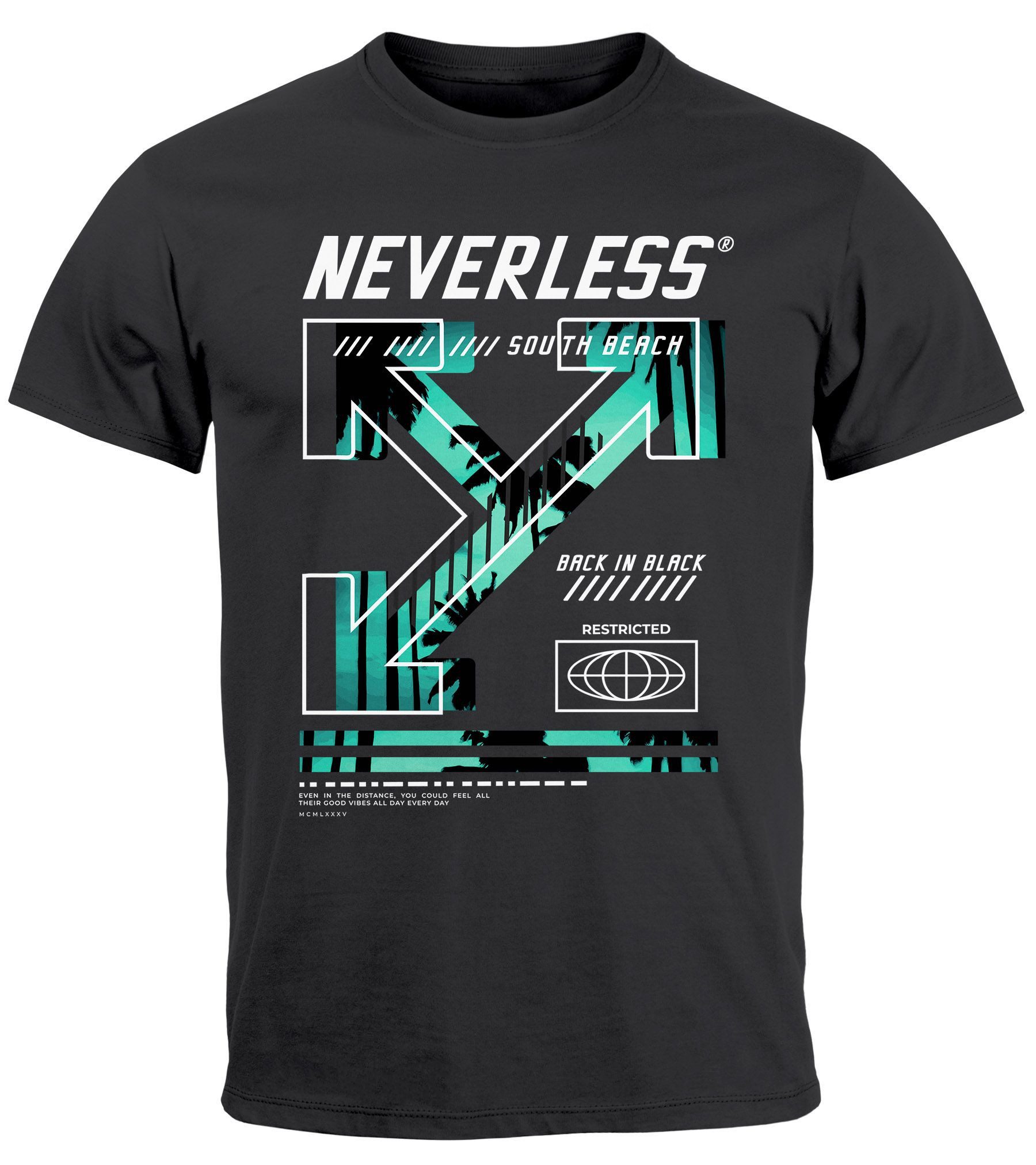Neverless Print-Shirt Herren T-Shirt Text Print günstig online kaufen