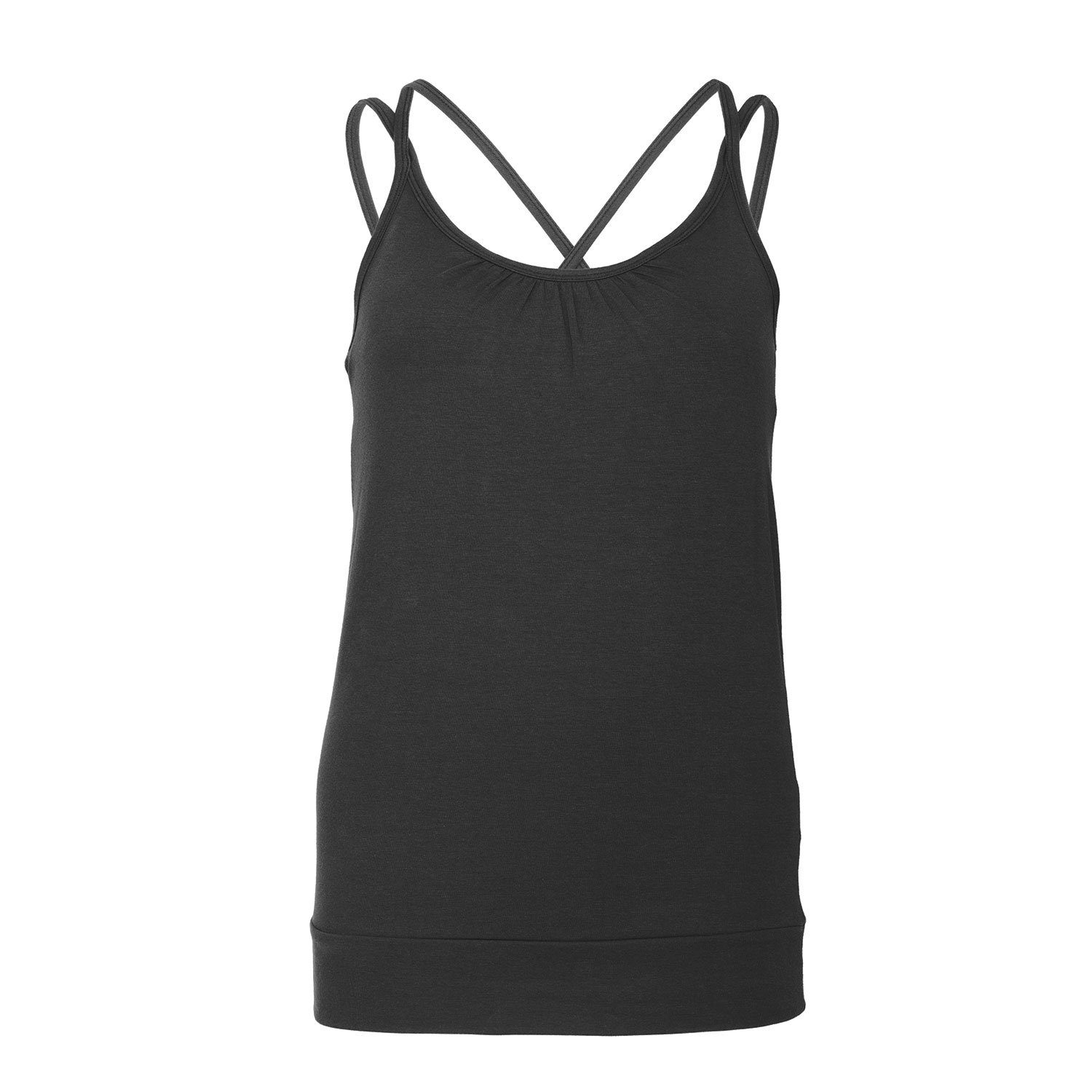 Yamadhi Yogashirt Yoga Spaghetti Top, Bio-Baumwolle, Schwarz S