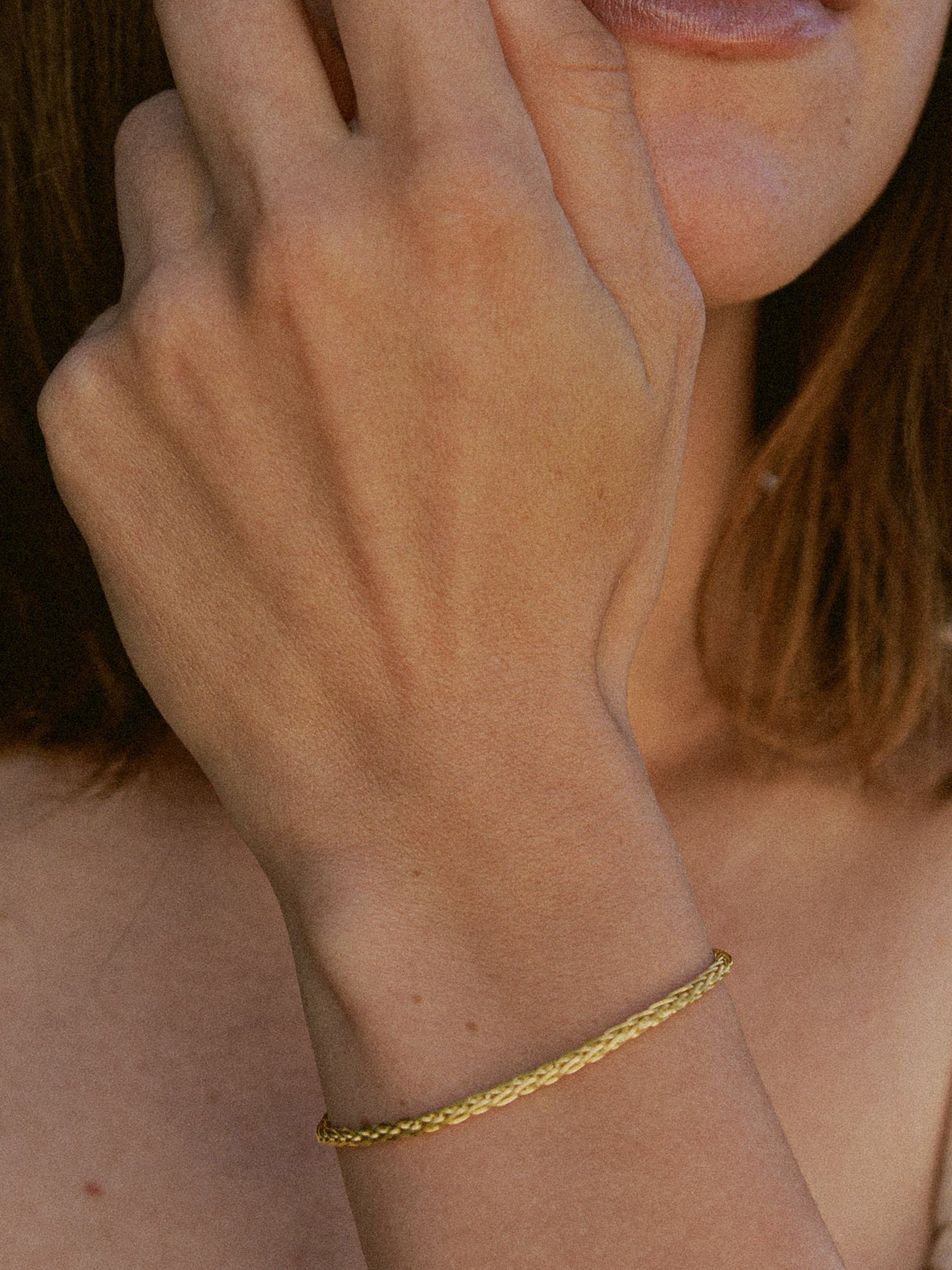 modabilé Goldarmband Armband Zopfkette hohl 2,1mm 585 Echtgold, Damen Armkettchen 19cm, Armkette, Made in Germany