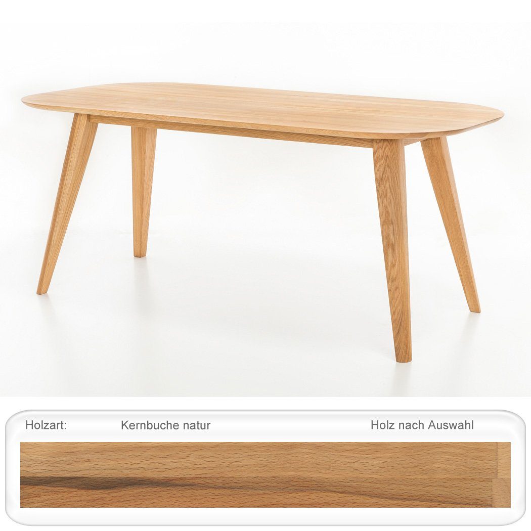 expendio Esstisch Olavi 21, Kernbuche geölt 160x90 cm oval aus Massivholz