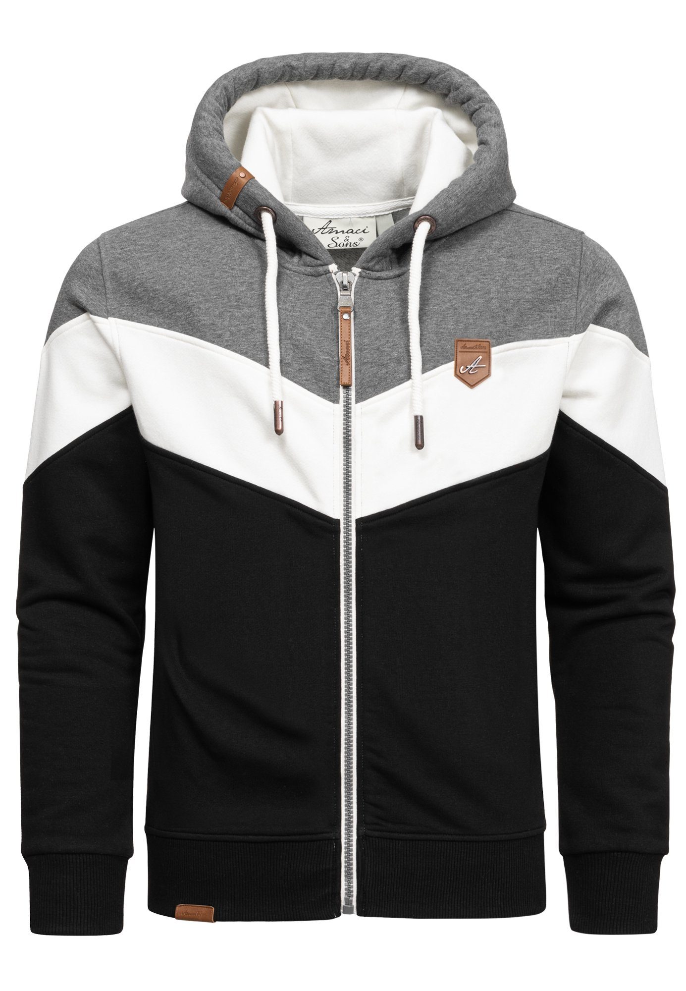 Amaci&Sons Kapuzenpullover ARDMORE Sweatjacke im Block-Design günstig online kaufen